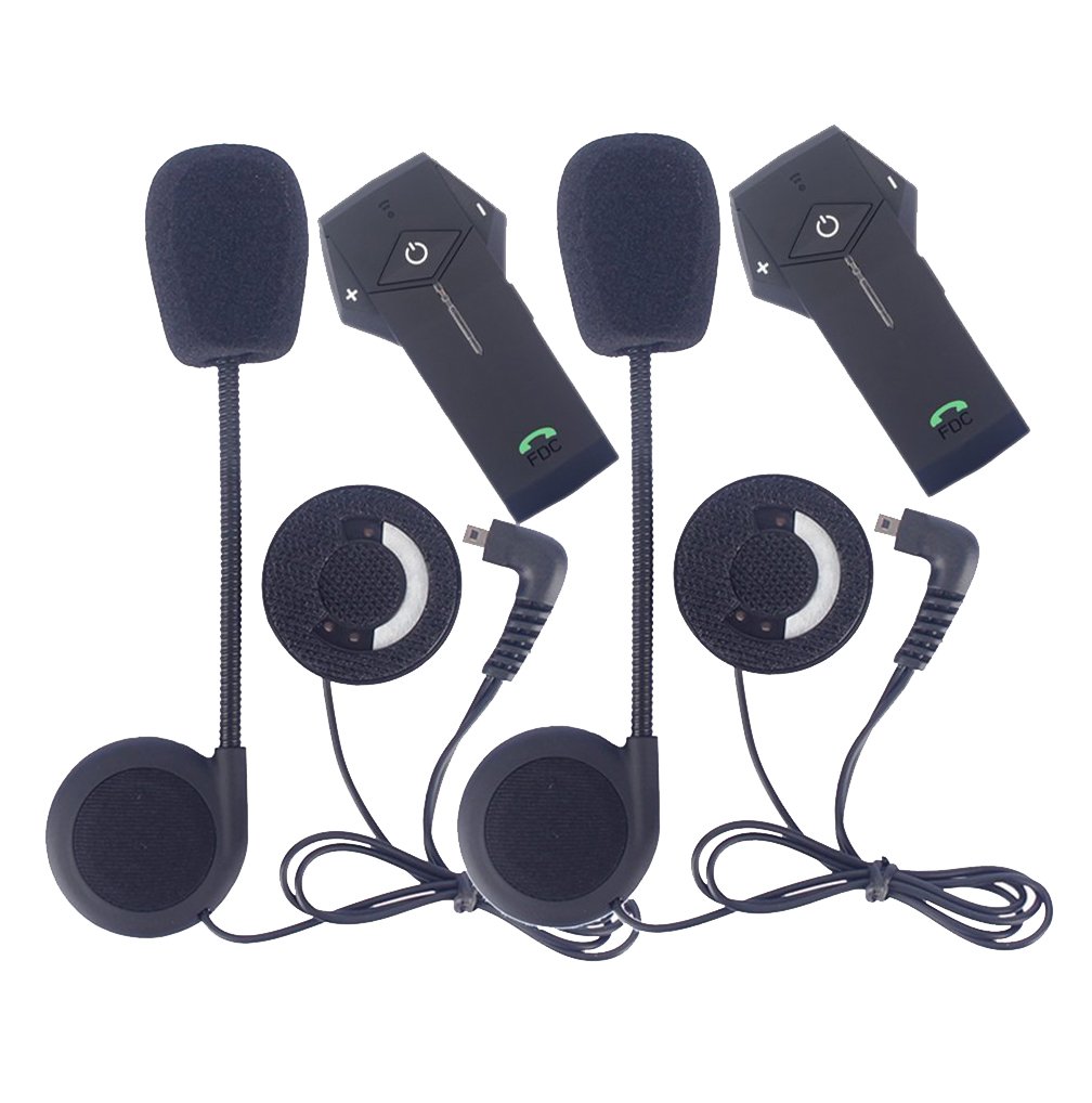 EuroFone Colo-RC Motorcycle Helmet Intercom - 1000M Range IP65 Waterproof Bluetooth Communication System with DSP & CVC Noise Cancellation, FM Radio - 2 Pack for Group Riding and Adventure Tours