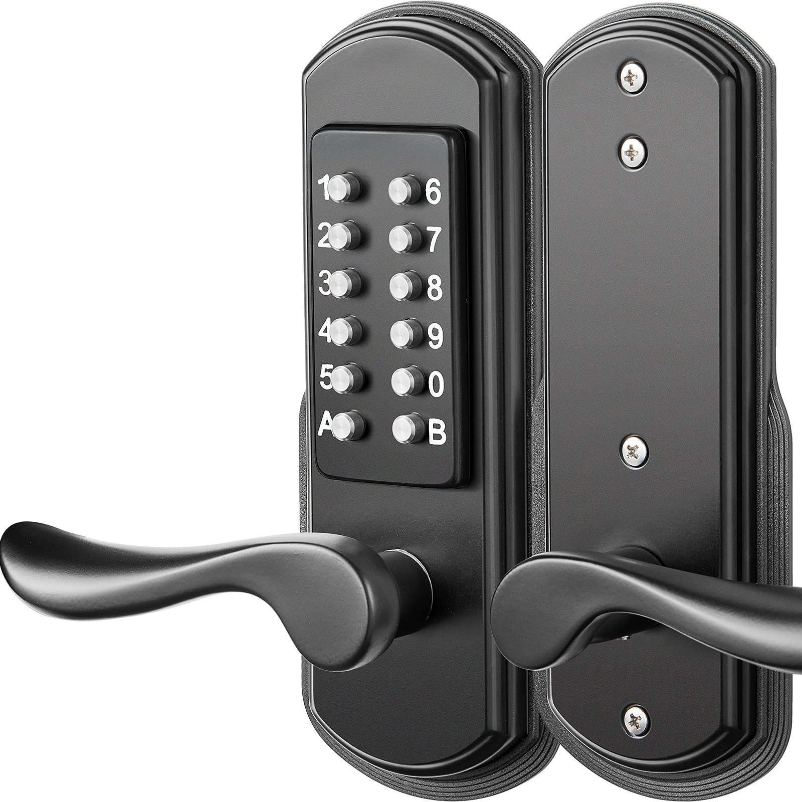 Elemake Keyless Entry Door Lock with Keypad & Handle - Left-Handed Mechanical Door Lever Lock (Not Deadbolt) - Perfect for Home, Office & Apartment Security