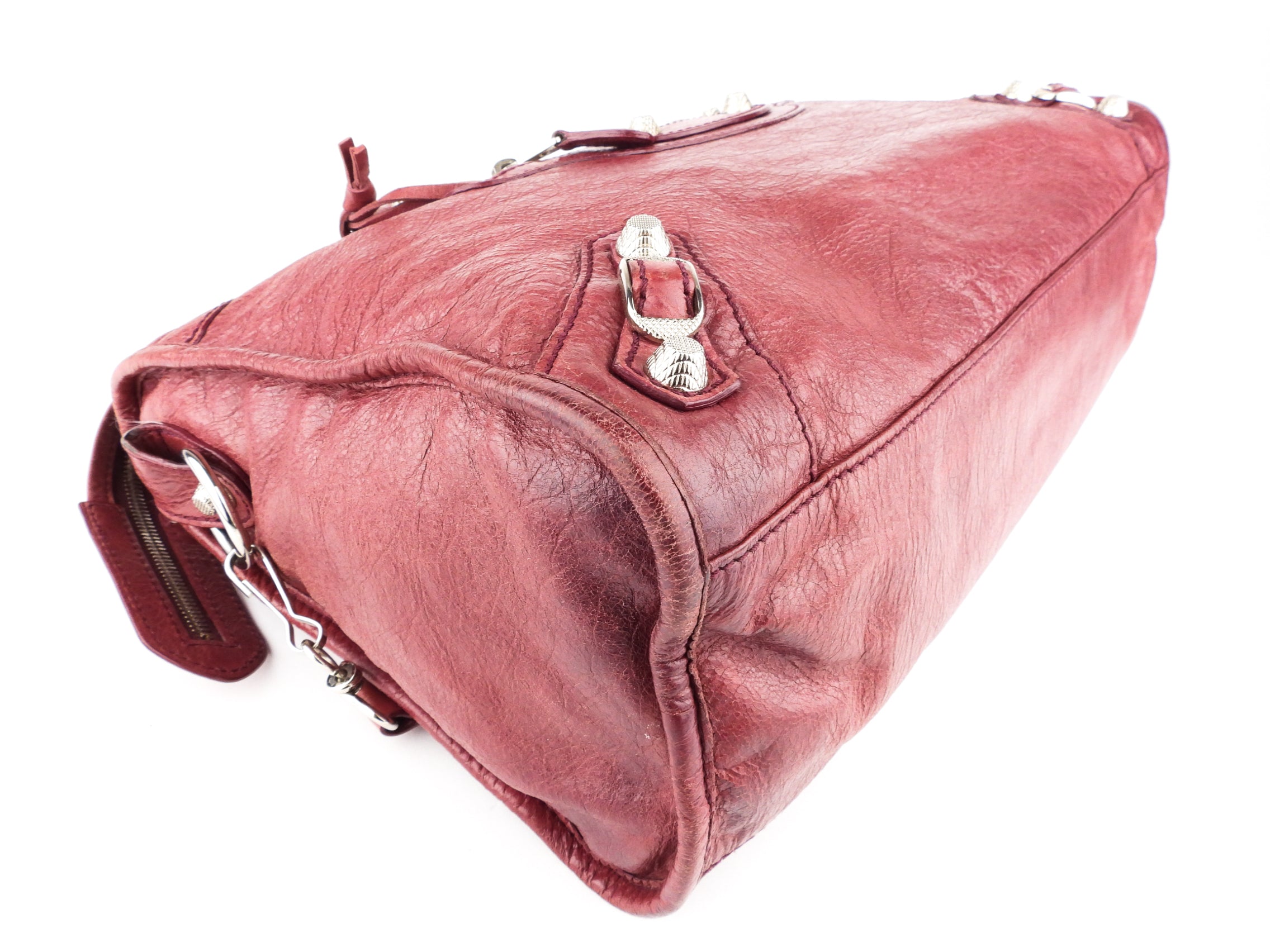 Balenciaga Red Lampskin Leather City Bag - Two-Way Handbag for Women | Luxury Crossbody & Shoulder Bag for Work, Travel & Evening Out