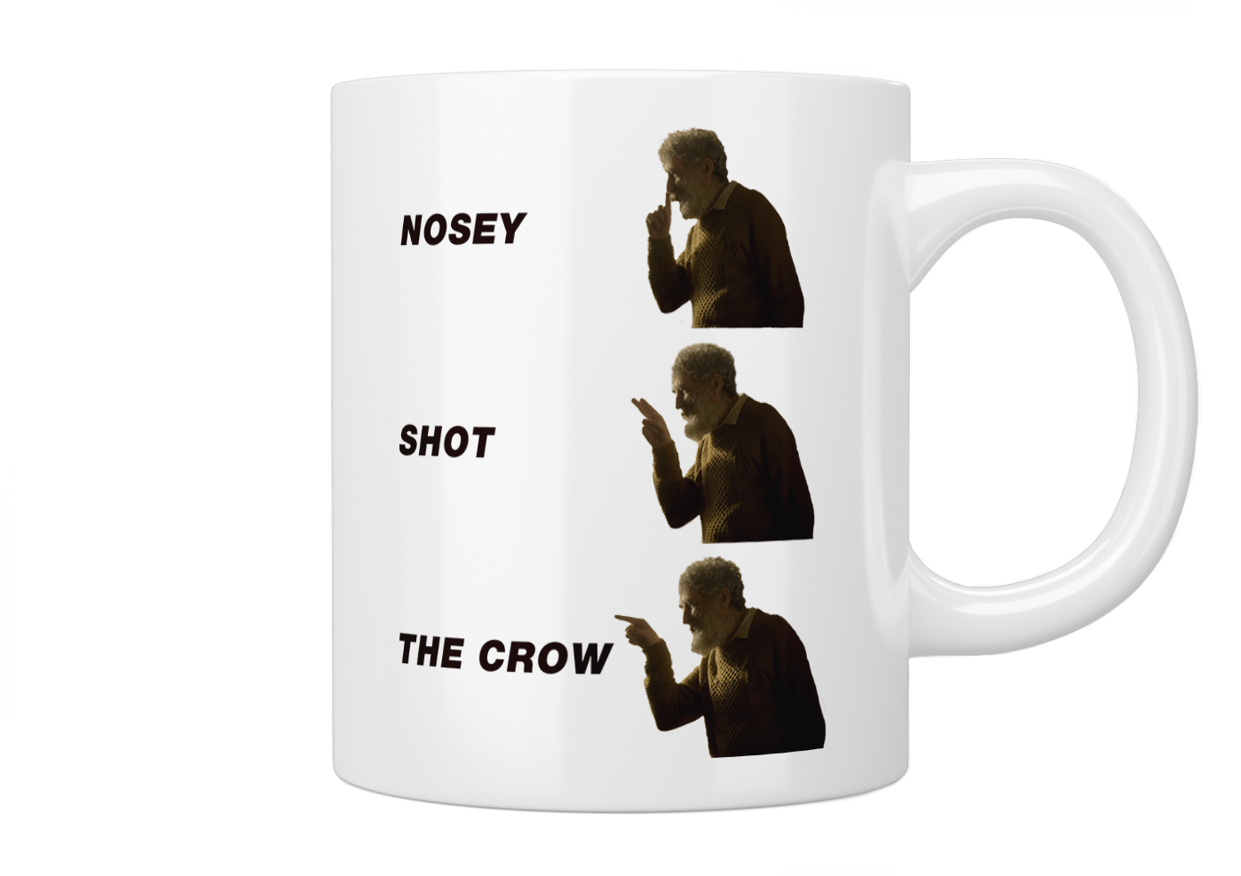 Brassic 'Nosey Shot the Crow' Farmer Jim Mug - Funny Novelty Coffee Cup for Tea & Hot Drinks - Perfect Gift for Fans of British TV Shows & Comedy