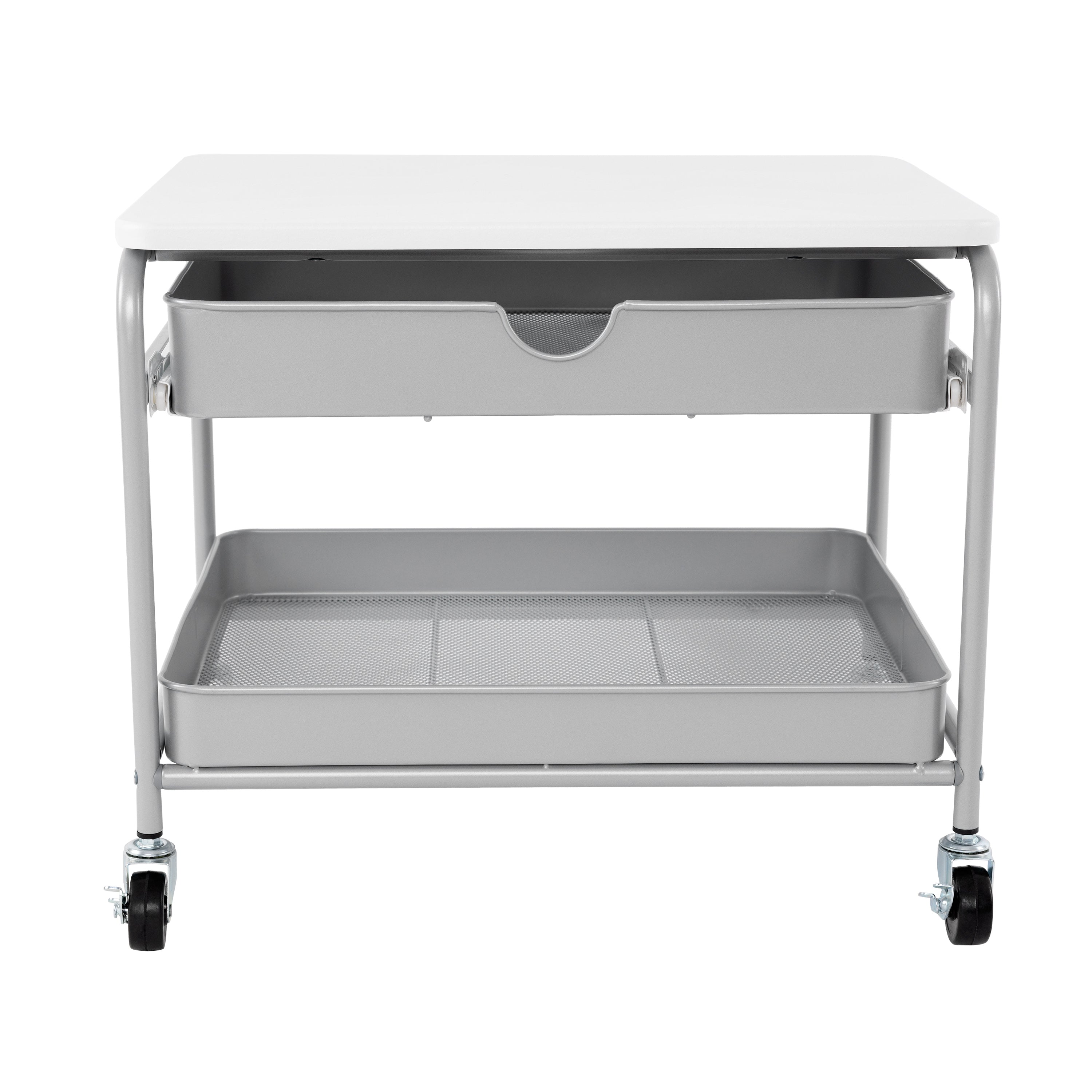 Under Desk Storage Printer Cart - Compact & Mobile Printer Stand for Home Office, Small Spaces - Perfect for Organizing Printers, Scanners & Office Supplies