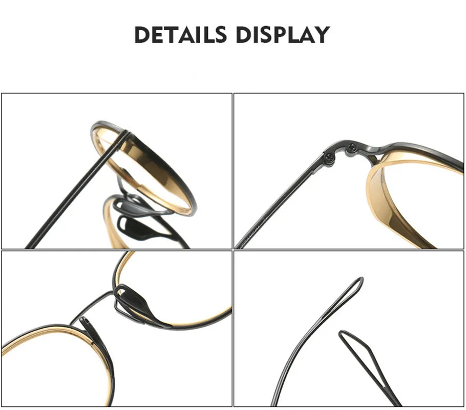 Unisex Full Rim Oval Round Titanium Eyeglasses Frame 42410 - Lightweight Durable Glasses for Men & Women - Perfect for Reading, Driving & Everyday Use