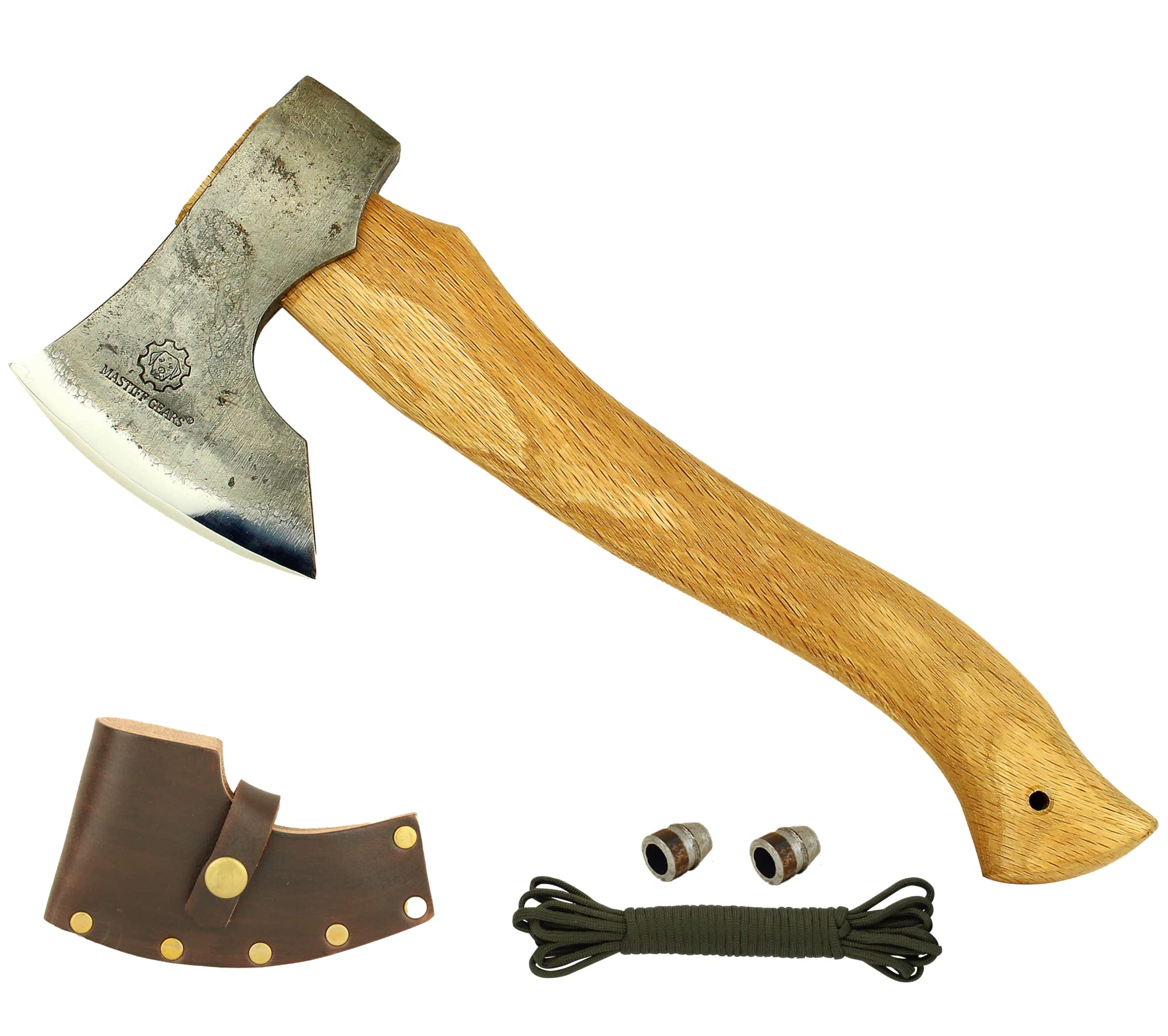 Mastiff Gears® Master Hand-Forged Camping Hatchet with Wooden Handle - Bushcraft, Hunting & Survival Axe for Outdoor Adventures (Elven Axe Design) - Perfect for Camping, Wood Splitting & Wilderness Survival