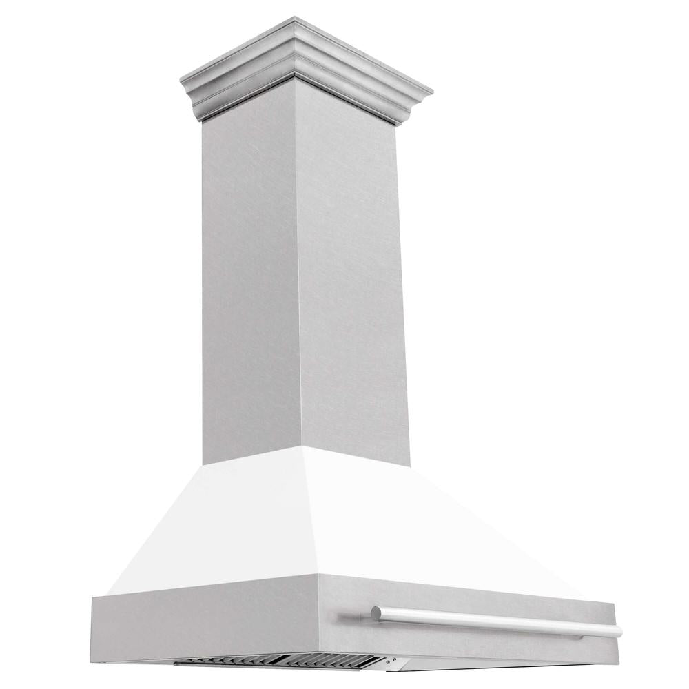 ZLINE 36 Inch Stainless Steel Wall Mount Range Hood with Satin Finish & Stainless Steel Handle (8654SNX 36) - Powerful Kitchen Ventilation for Gas Stoves & Cooking Areas