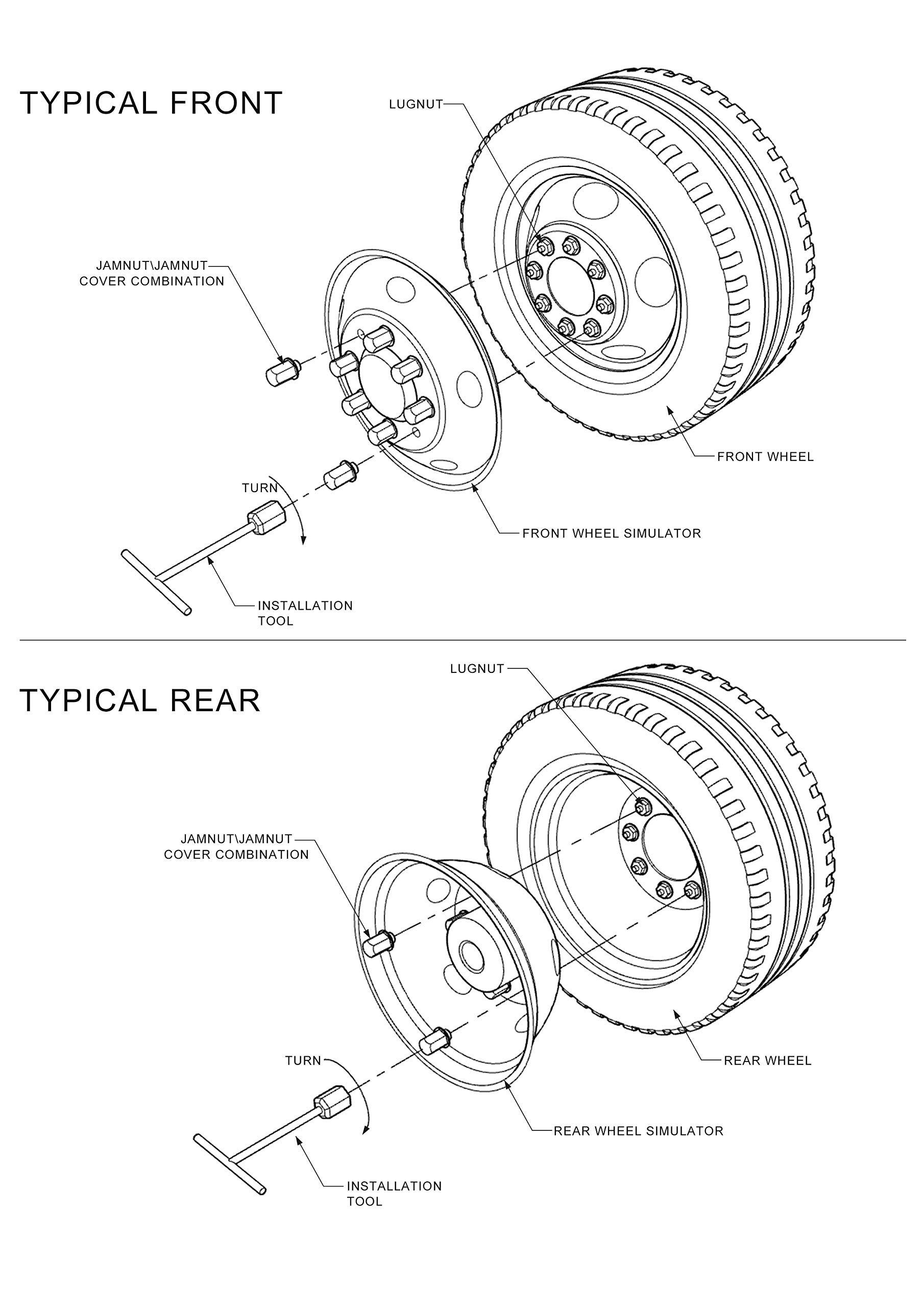 Polished Stainless Steel Dually Wheel Simulator 19.5