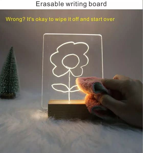 Kixre 3D Acrylic LED Night Light with Wood Base - Illusion Table Lamp for Bedroom, Kids Room & Home Decor - Perfect Night Light for Nursery, Gift & Relaxation