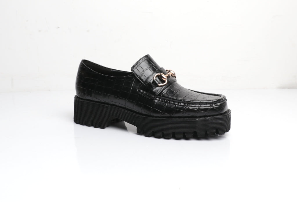 Intentionally Blank HK 2 Black Crocodile Leather Loafers - Premium Men's Dress Shoes for Business & Formal Occasions