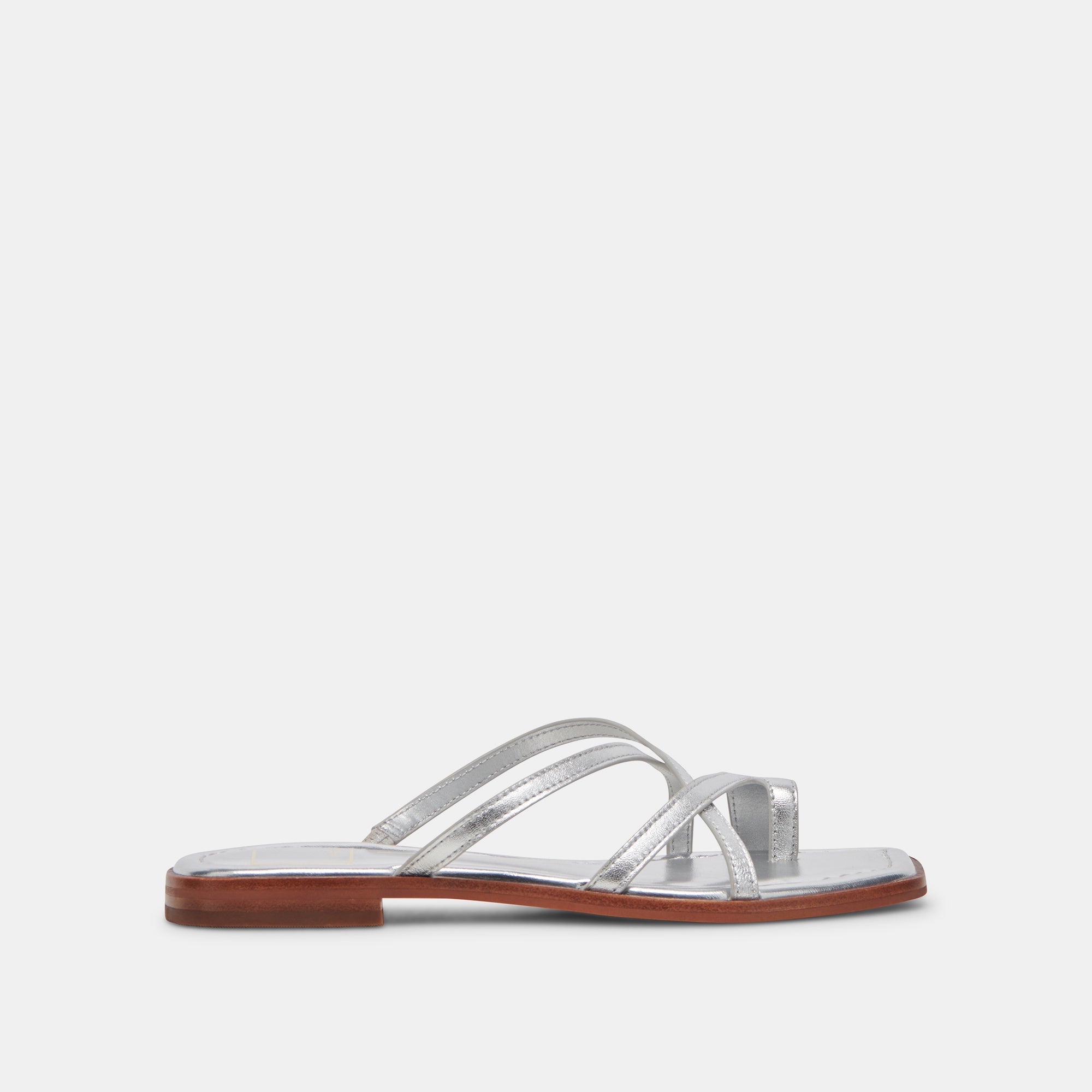 INDIGO Distressed Leather Sandals for Women - Silver Metallic Comfortable Casual Footwear - Perfect for Beach, Vacation, and Summer Outings