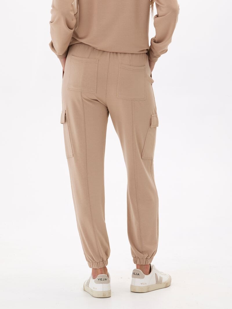 Chai Margot Modal Terry Cargo Jogger Pants for Women - Soft Stretch Lounge & Workout Joggers - Perfect for Yoga, Running, and Casual Wear