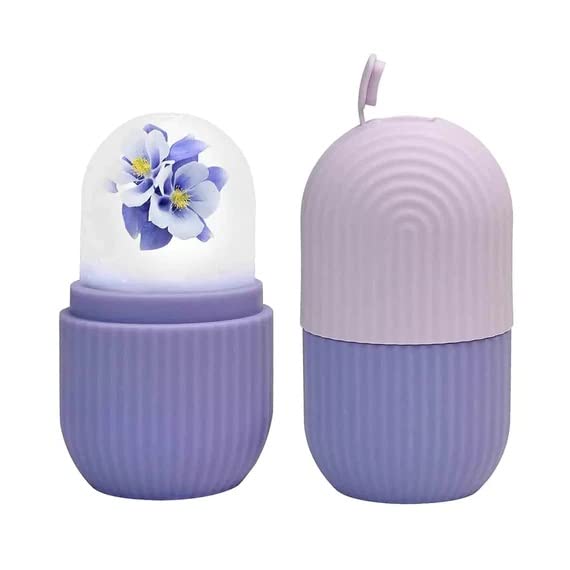 SATSUN ENTERPRISE Face Ice Roller - Reusable Silicone Facial Massager for Glowing Skin, Tightening & Brightening, Reduces Puffiness & Dark Circles - Cooling Therapy for Morning Routine & Post-Workout Recovery (Blue, 1 Piece)