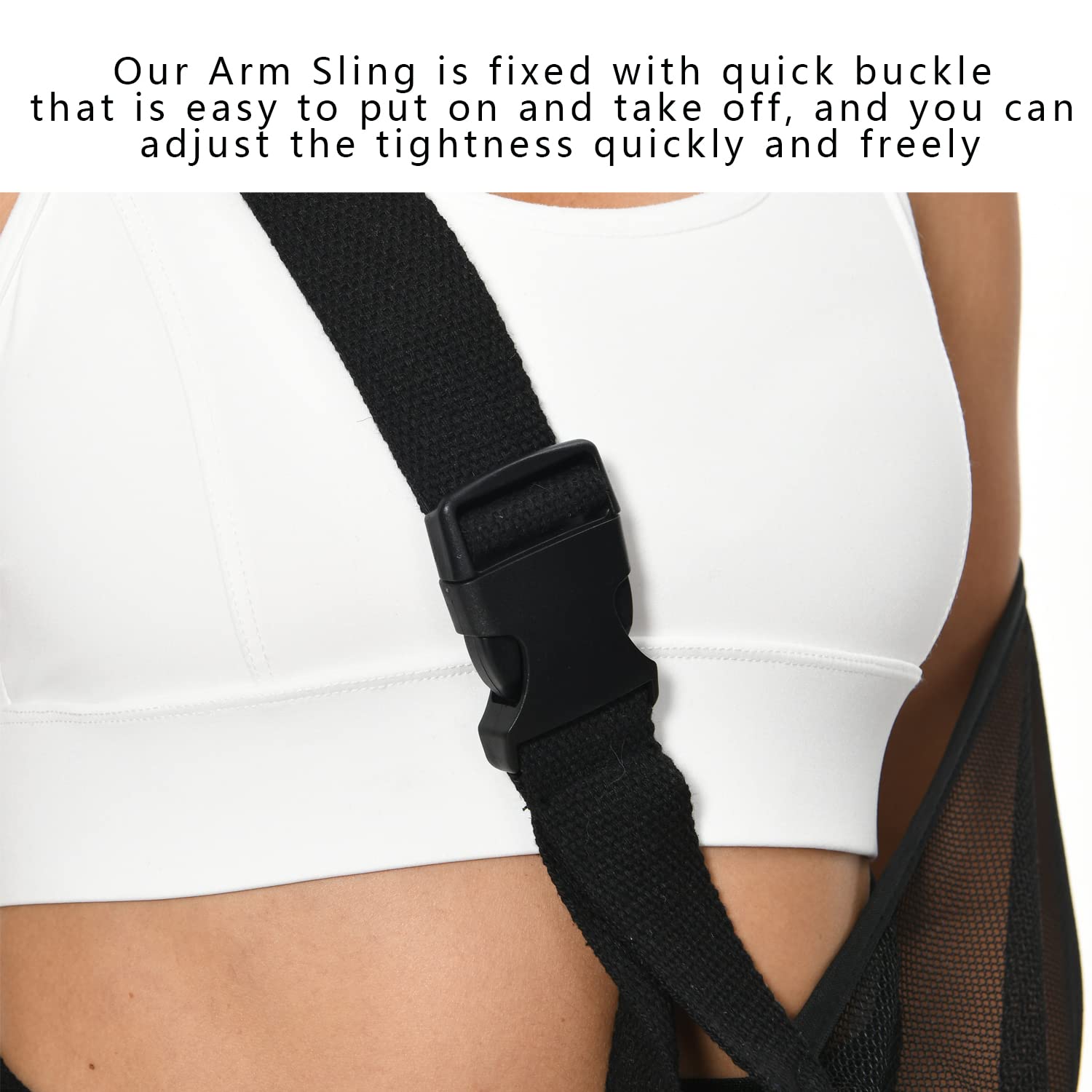 Mesh Arm Sling with Adjustable Waist Strap - Shoulder & Elbow Injury Support for Rotator Cuff, Dislocation, Fracture - Comfortable Arm Brace for Men & Women - Ideal for Post-Surgery, Shower & Daily Activities