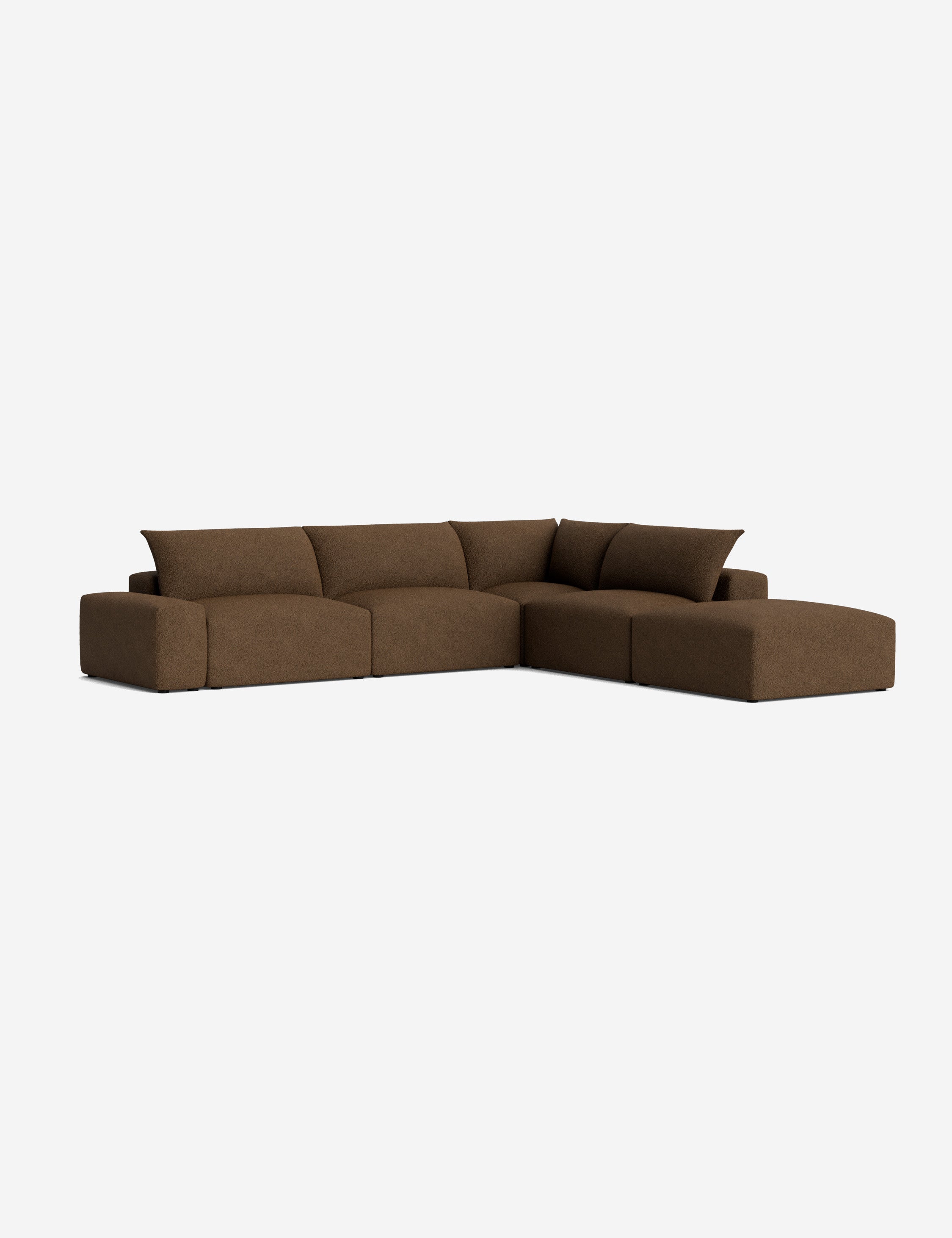 Brinley Chaise Sectional Sofa - Modern L-Shaped Couch with Chaise Lounge for Living Room, Family Room & Home Theater - Comfortable Fabric Upholstery
