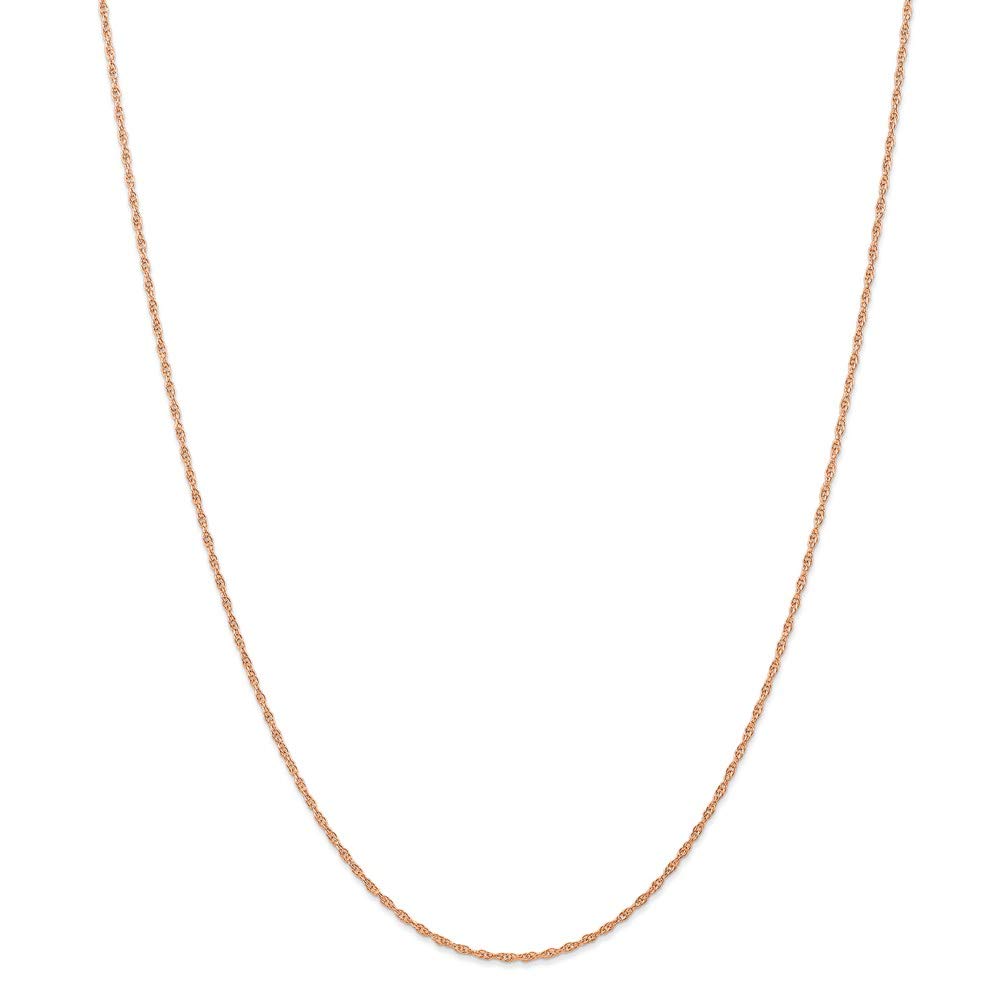 14K Rose Gold 1.15mm Cable Rope Chain Necklace 18 Inch - Dainty Layering Necklace for Women, Perfect for Everyday Wear & Gift Giving