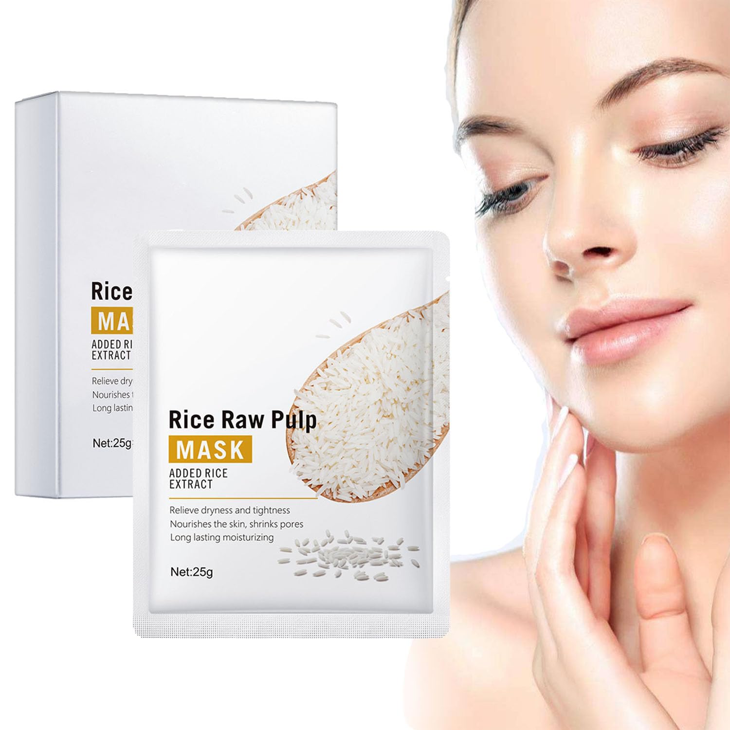 Rice Dough Modeling Face Mask - Hydrating & Collagen Lifting Facial Treatment for Deep Nourishment | Perfect for Spa Days, Self-Care Routines & Skin Rejuvenation