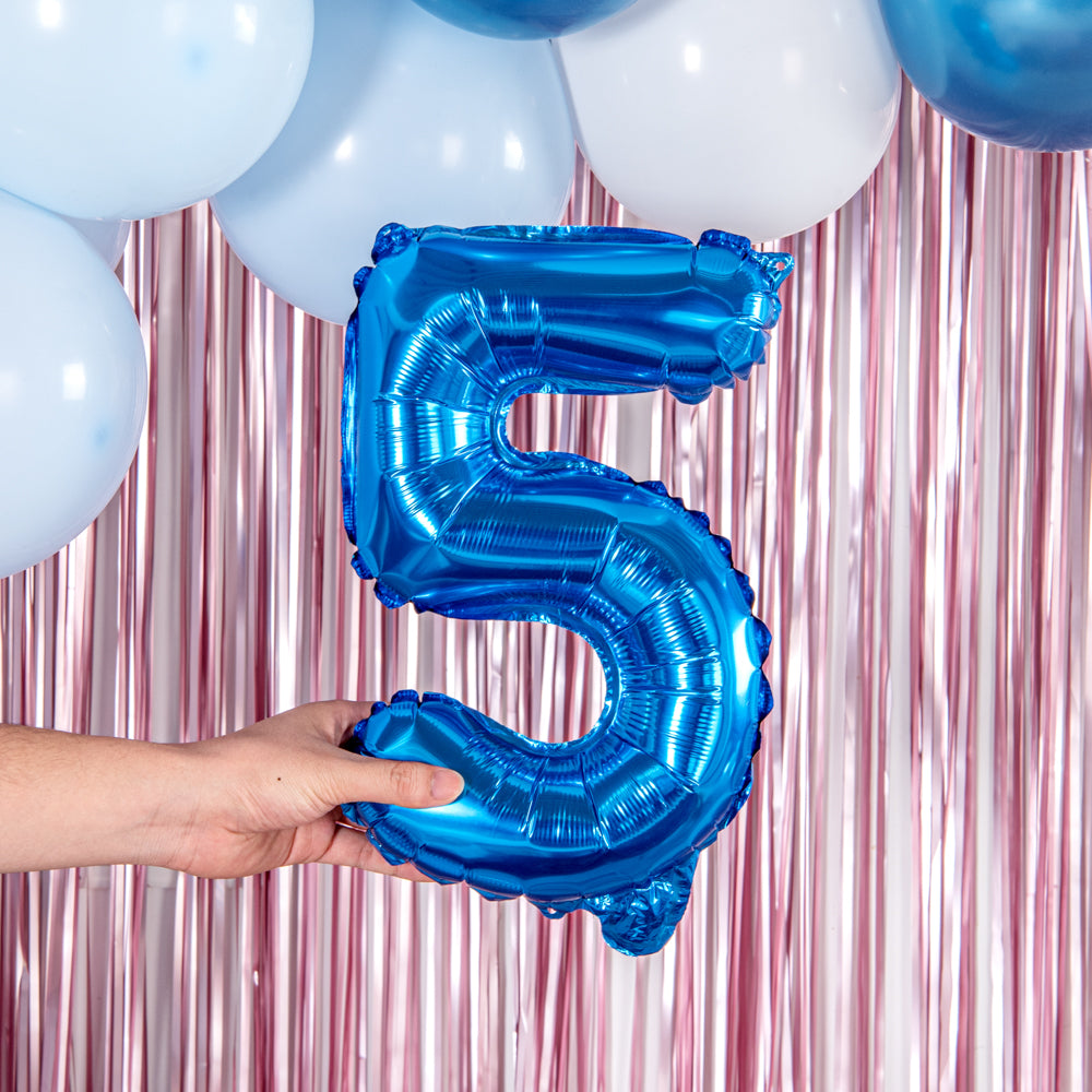 Balloonify Blue Mylar Number 5 Balloon - 16 Inch Party Decoration for Birthdays, Anniversaries & Celebrations - 1 Count Box