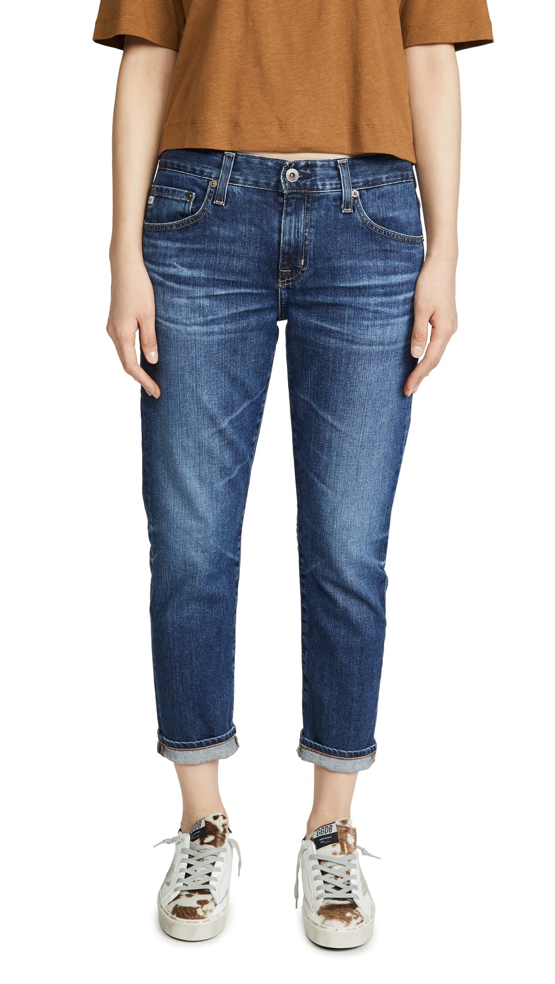AG Adriano Goldschmied Women's Ex Boyfriend Slim Jeans - High Waisted Distressed Denim Pants for Casual Wear & Night Out | Perfect for Everyday Style and Date Nights