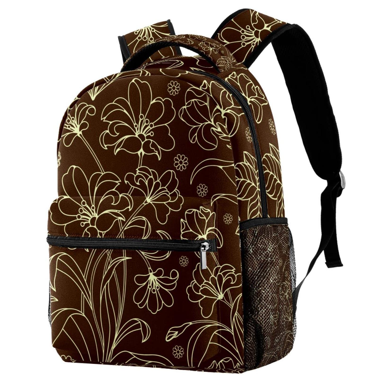 Floral Print Seamless Backpack for Kids - Lightweight School Bookbag, Travel Daypack & Work Backpack for Boys and Girls | Perfect for Elementary School, Commuting & Outdoor Adventures