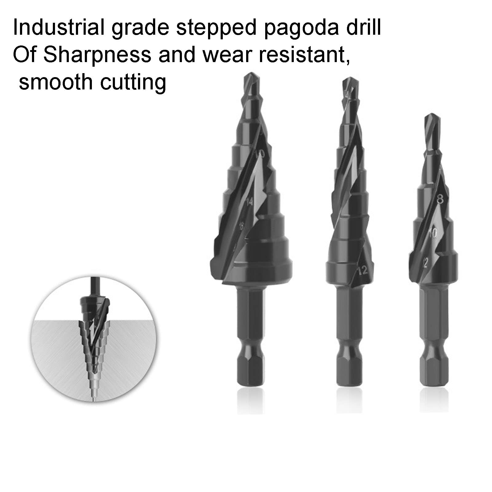 High-Speed Steel Step Drill Bit Set for Metal - Multi-Size Pagoda Cone Drill Bit with 118° Point Angle for Smooth & Clean Holes - Perfect for Drilling Machines, HVAC Work, and DIY Metal Projects