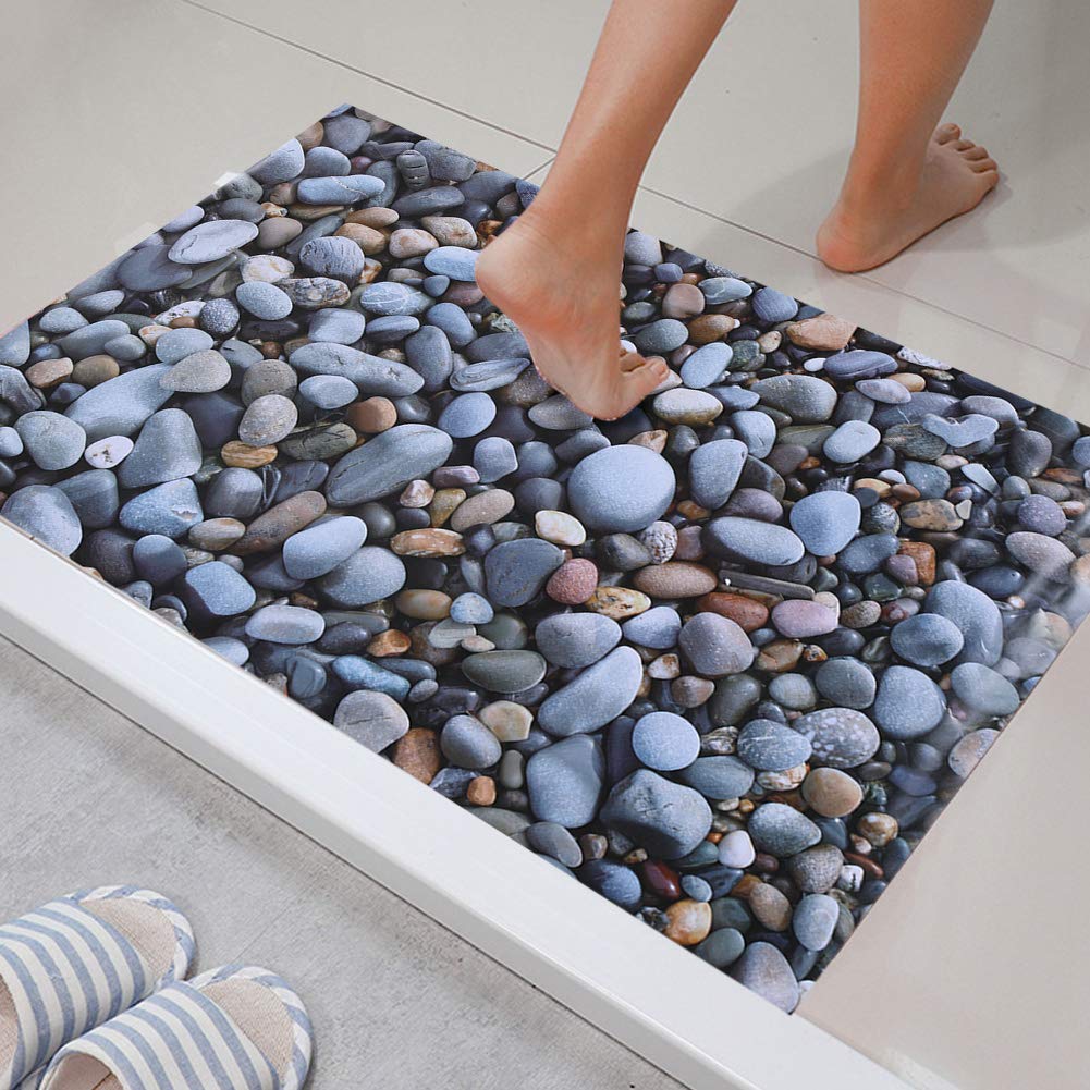 3D Cobblestone PVC Wall Sticker - Waterproof Bathroom Floor & Wall Decals for Home, Corridor, Kitchen - Easy Peel & Stick DIY Home Decor Upgrade