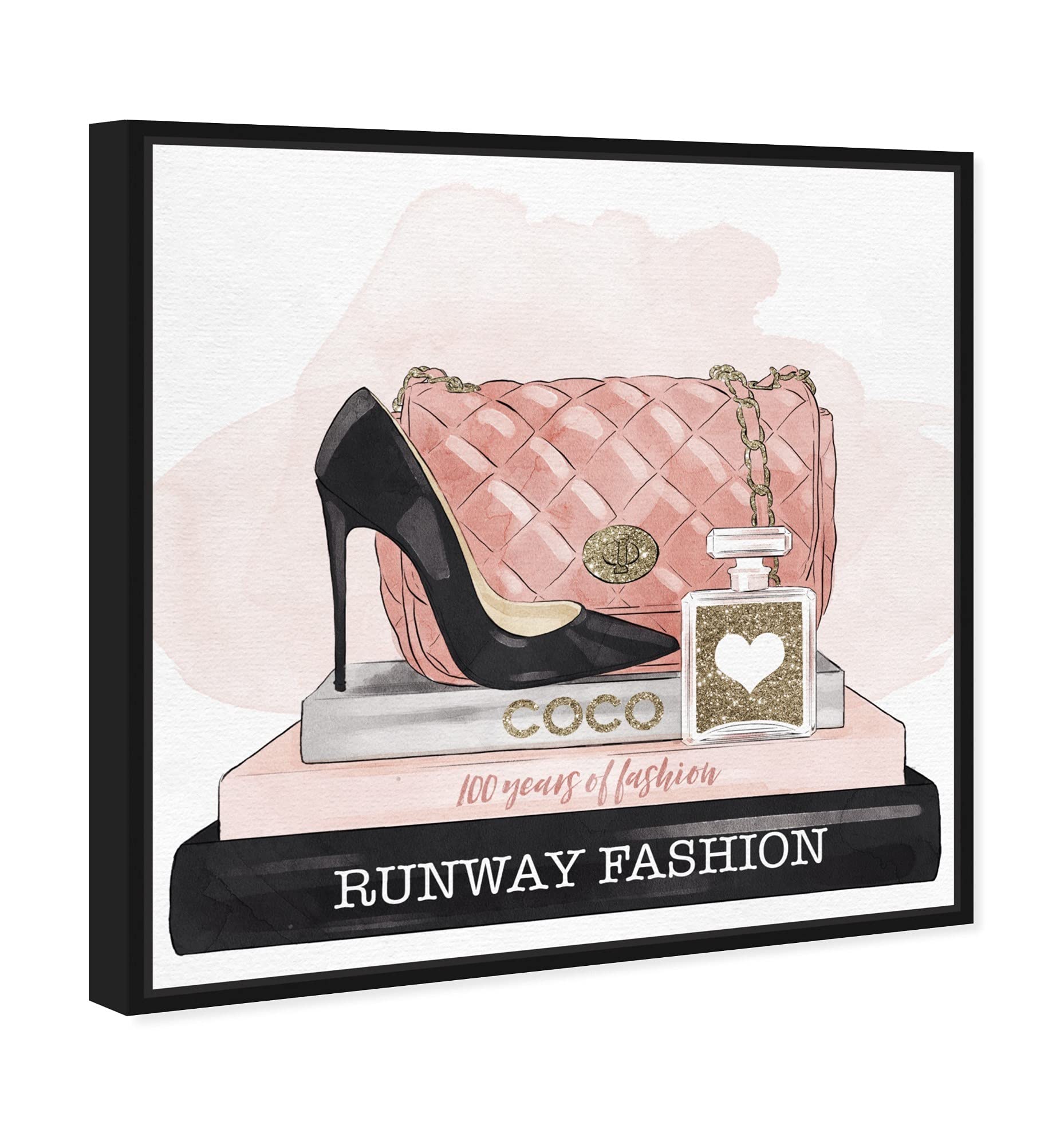 Oliver Gal Artist Co. Fashion & Glam Wall Art - Framed Canvas Prints with Gold Glitter Accessories & Books - Perfect for Home Decor, Office & Gift Giving