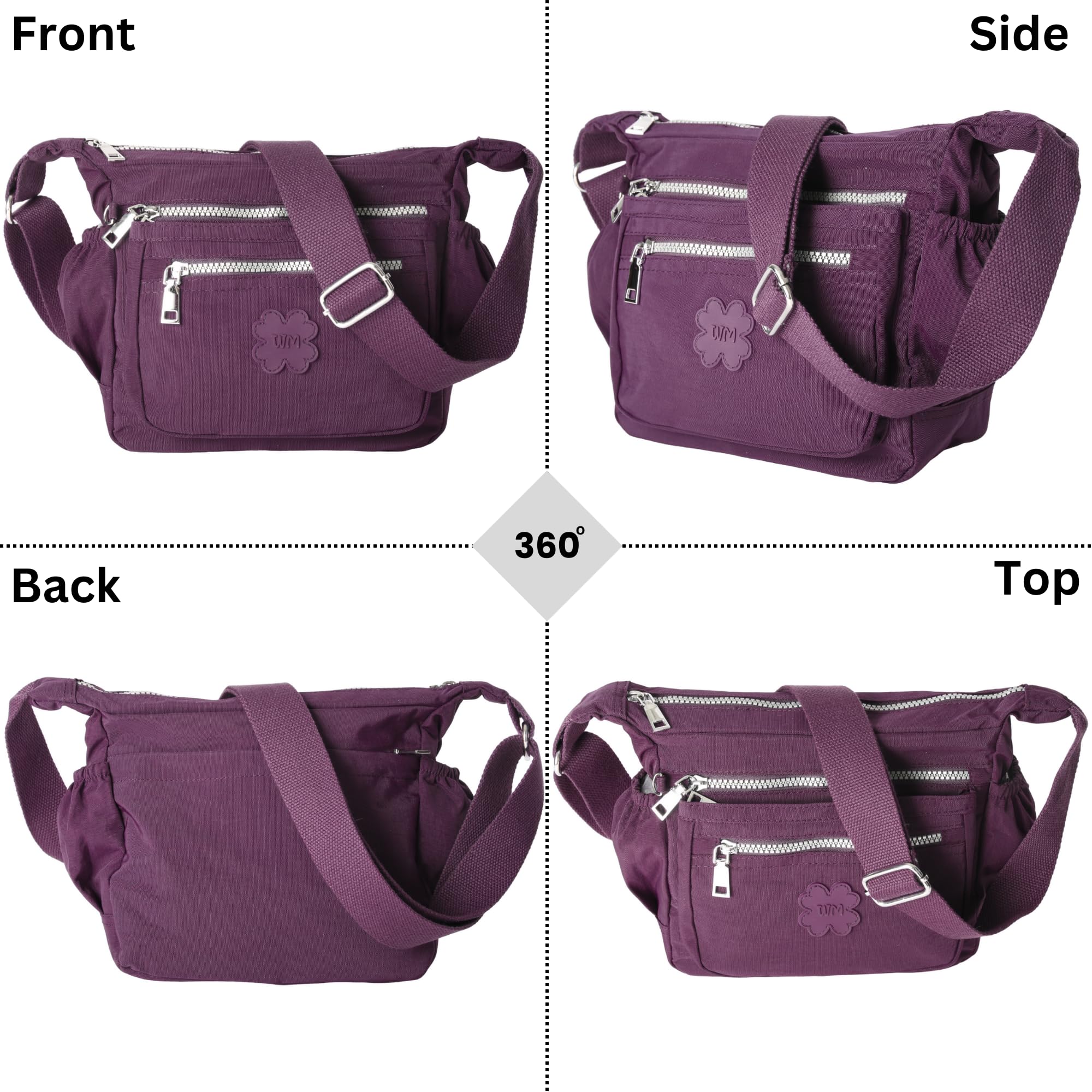 Stylish Women's Lightweight Crossbody Bag - Medium Size Waterproof Fabric Messenger Purse with Multiple Pockets - Poppy Red - Perfect for Work, Travel & Everyday Use