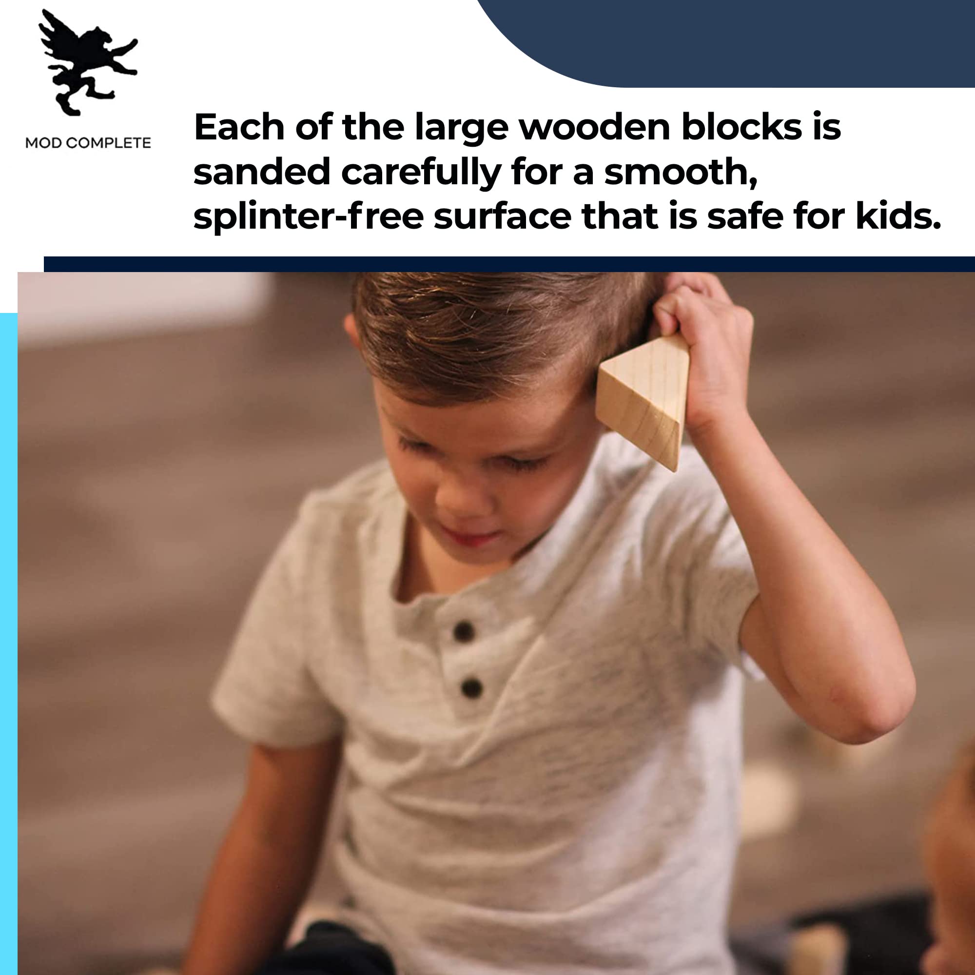 64-Piece Sanded Wooden Building Blocks for Toddlers | STEAM & STEM Learning Toys | Classic Wooden Blocks with Storage Tray | Perfect for Kids Parties, Classrooms & Early Childhood Development