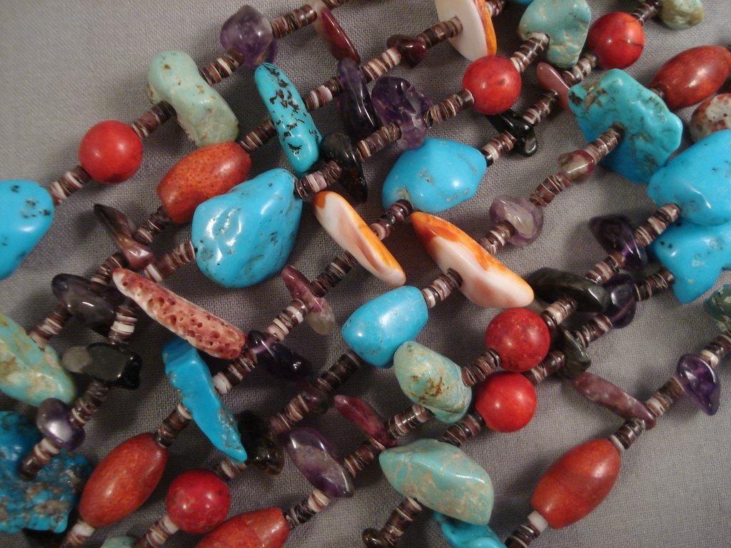 Authentic Navajo Native American Turquoise Heishi Necklace - 180g Large Dark Turquoise & White Goat Beads for Women, Handmade Jewelry for Boho, Festival & Southwest Style Outfits