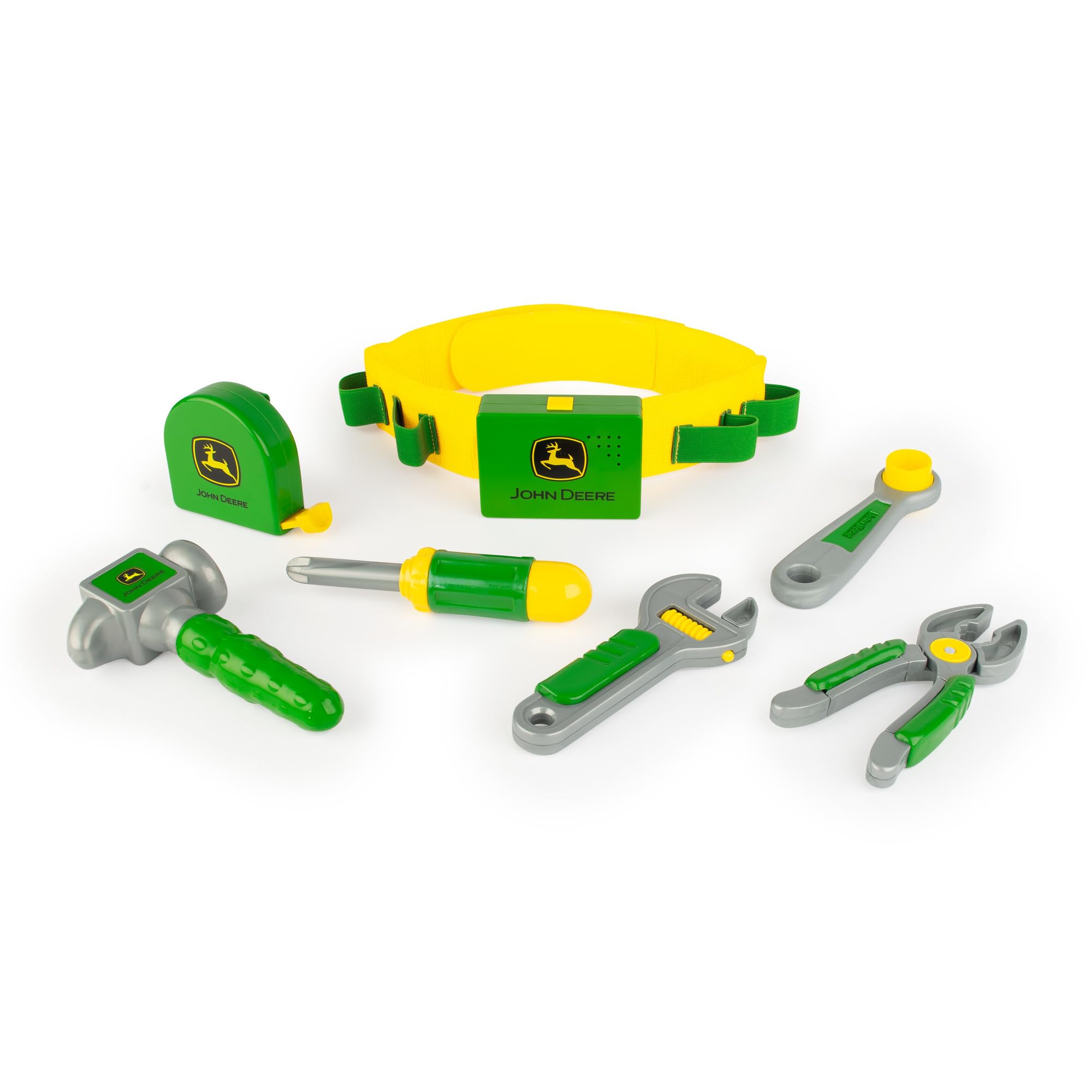 John Deere Deluxe Talking Toolbelt - 7-Piece Construction Toy Set for Toddlers Ages 2+ | Interactive Learning & Role Play | STEM Educational Building Toys for Preschoolers | Perfect for Pretend Play & Early Childhood Development