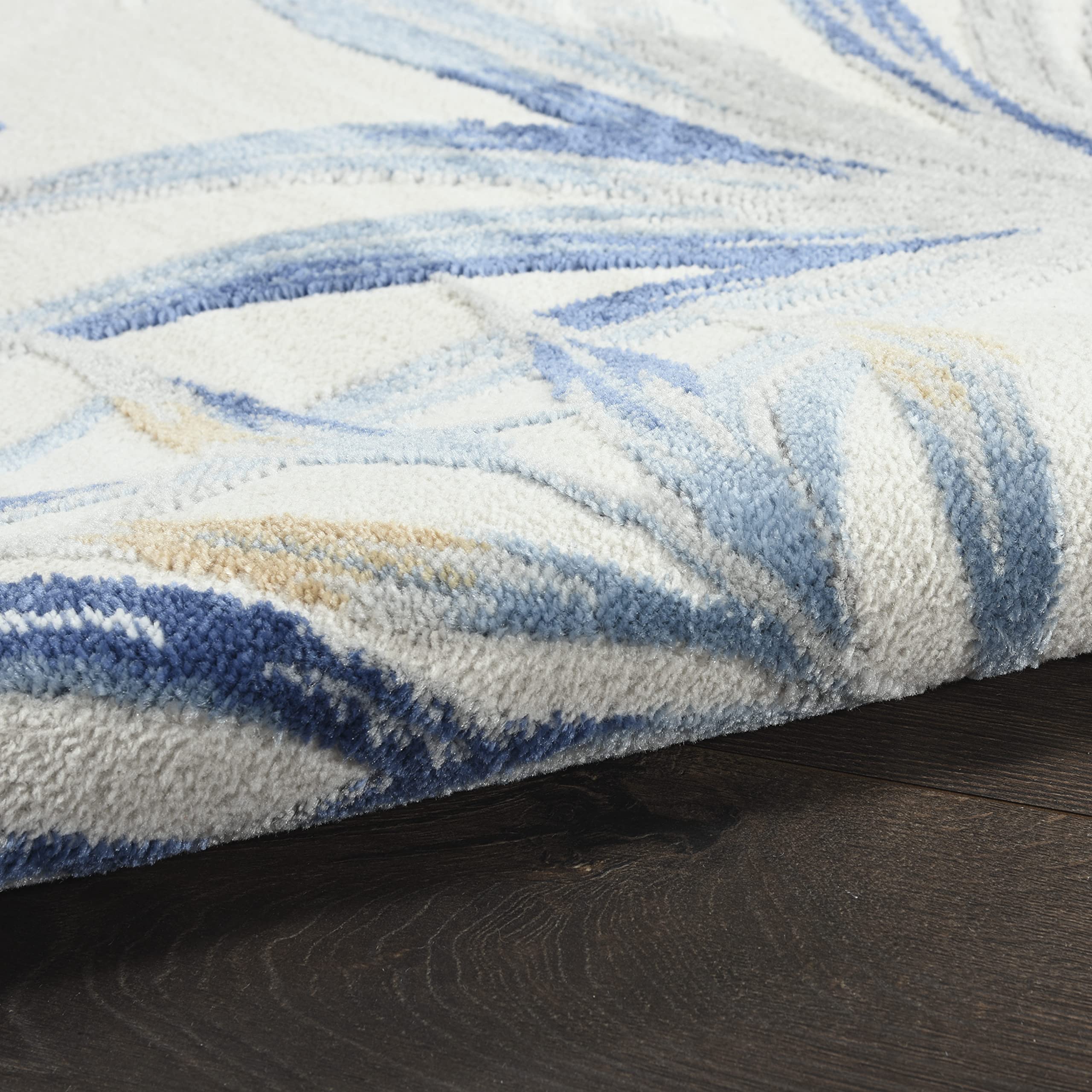 Nourison Seaside Modern Tropical Ivory Blue 5'3