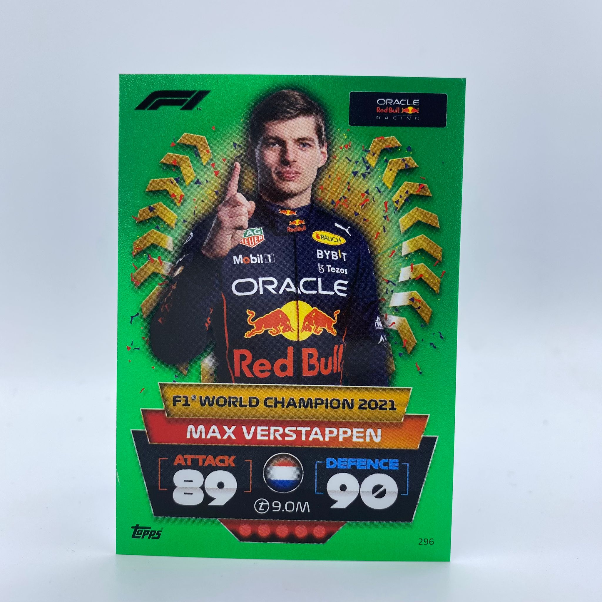 Max Verstappen #296 F1 World Champion 2021 Turbo Attax 2022 Trading Card - Limited Edition Collectible for Formula 1 Fans and Sports Memorabilia Enthusiasts - Perfect for Display, Gifts, and Trading Card Collections