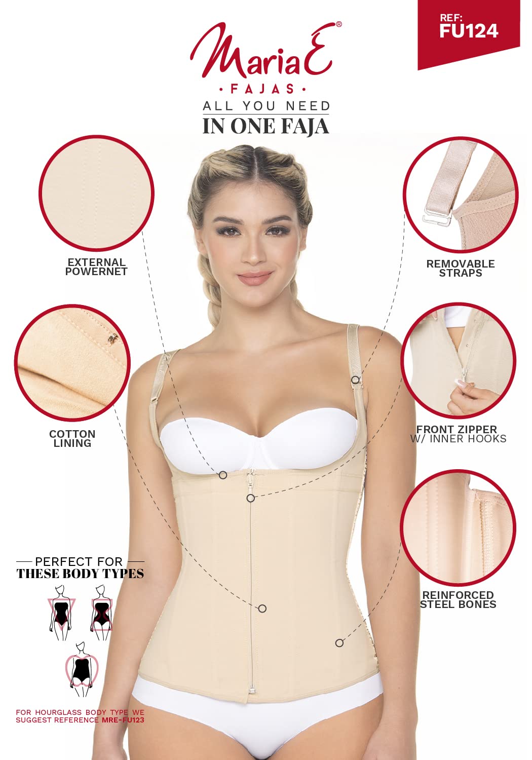 MARIAE Colombian Post-Surgery Fajas for Women - Tummy Control Waist Cincher Girdle for Body Shaping & Recovery - Perfect for Postpartum, Liposuction & C-Section Recovery