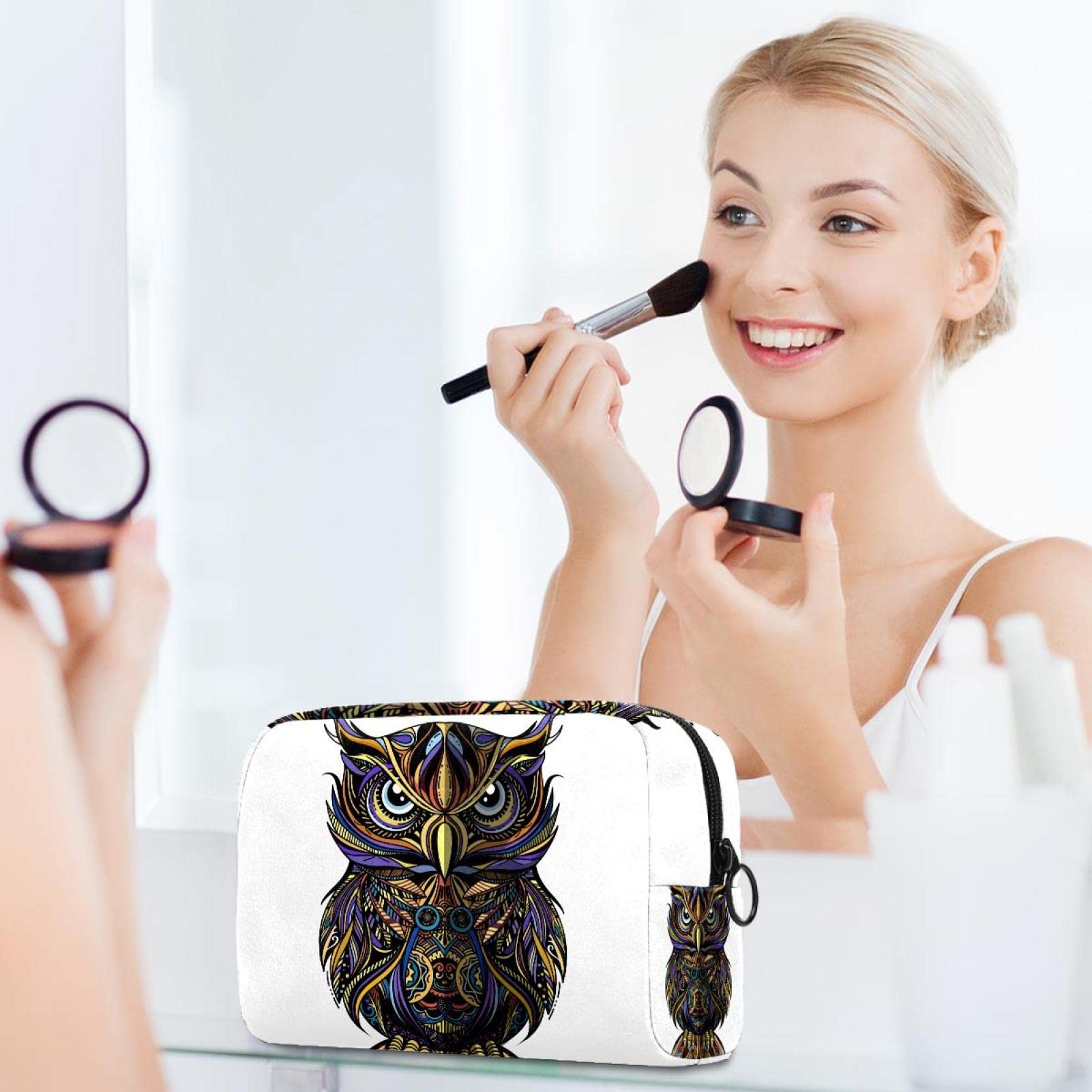 Portable Travel Toiletry Bag with Owl Design - Waterproof Cosmetic Organizer for Makeup & Toiletries | Perfect for Vacation, Gym, and Business Trips