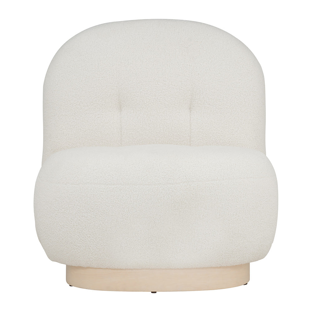 HELIA Boucle Lounge Chair in Off White - Modern Accent Chair for Living Room, Bedroom & Office - Cozy Upholstered Seating for Relaxing & Reading
