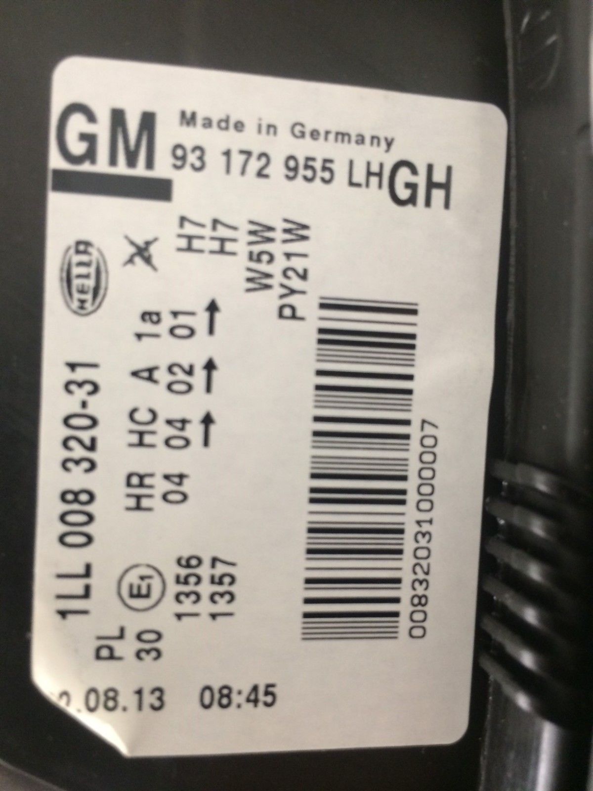 Genuine Holden ZC Vectra CDXI Left Headlamp Assembly - Replacement Car Headlight for Improved Night Driving Safety