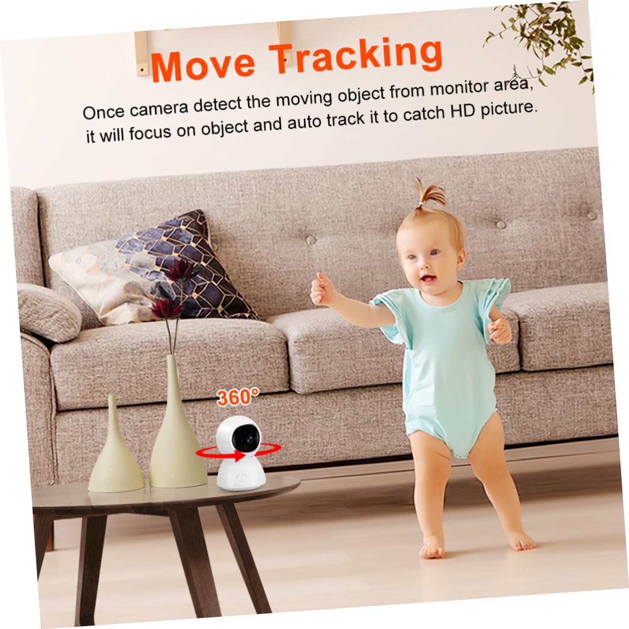 ULDIGI Indoor Pet Camera - 1080P HD WiFi Pet Monitor for Dogs & Cats, Night Vision, 2-Way Audio, Motion Detection - White Plastic Home Security Camera (Perfect for Pet Owners & Home Surveillance)