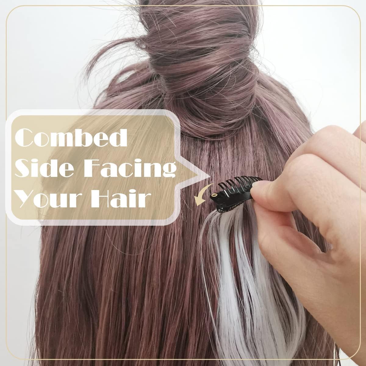 INSIME Dupatta Clips for Brides - Secure Hair Wig & Extension Clips for Women & Men - Chunni Dupatta Grip Pins for Head Tucking - Perfect for Bridal Dupatta Setting & Special Occasions