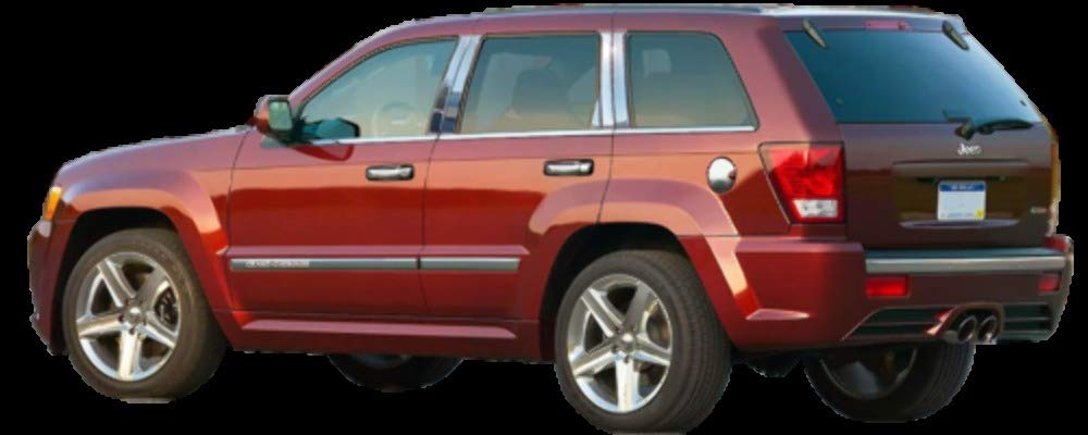 2005-2010 Jeep Grand Cherokee 10-Piece Stainless Steel Pillar Post Trim Kit with Triangle Cover - PP47083 | Durable Exterior Protection & Style Upgrade for SUV Owners