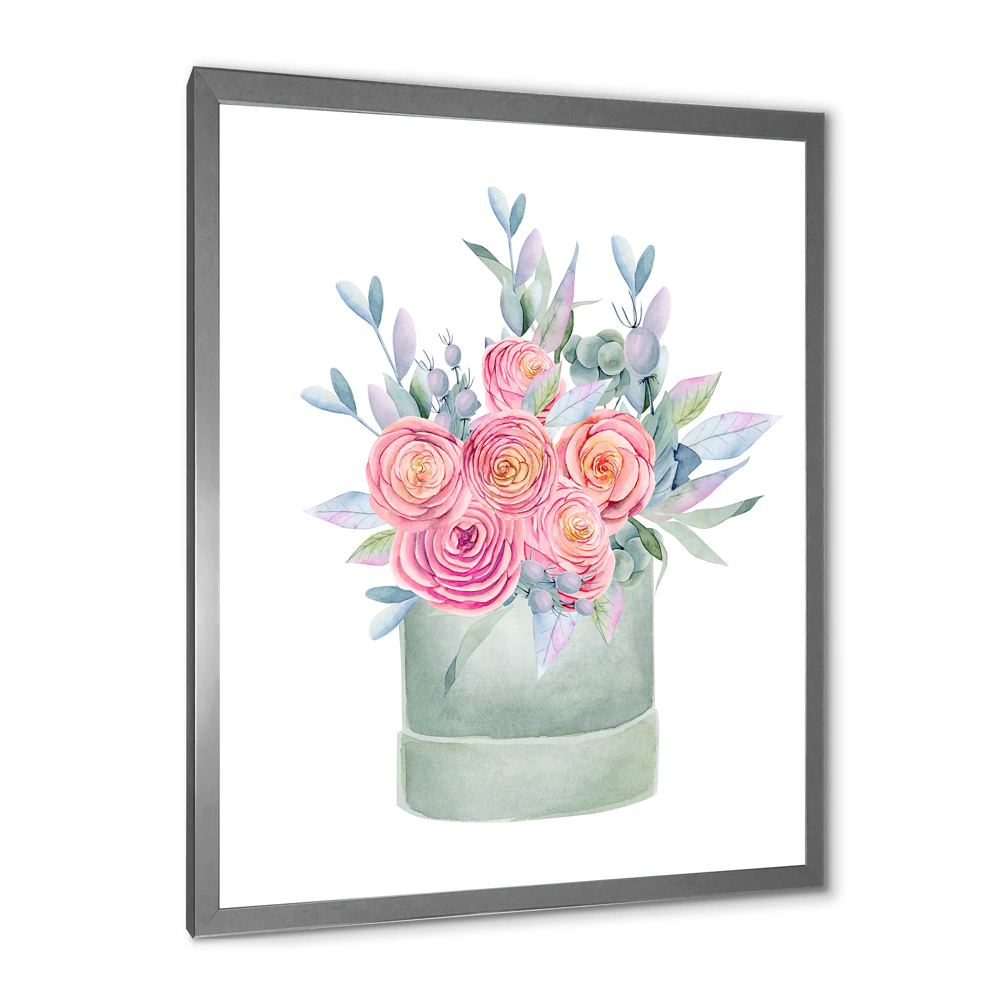 Farmhouse Framed Wall Art with Pink Roses - Elegant Home Decor Gift Box for Living Room, Bedroom & Office