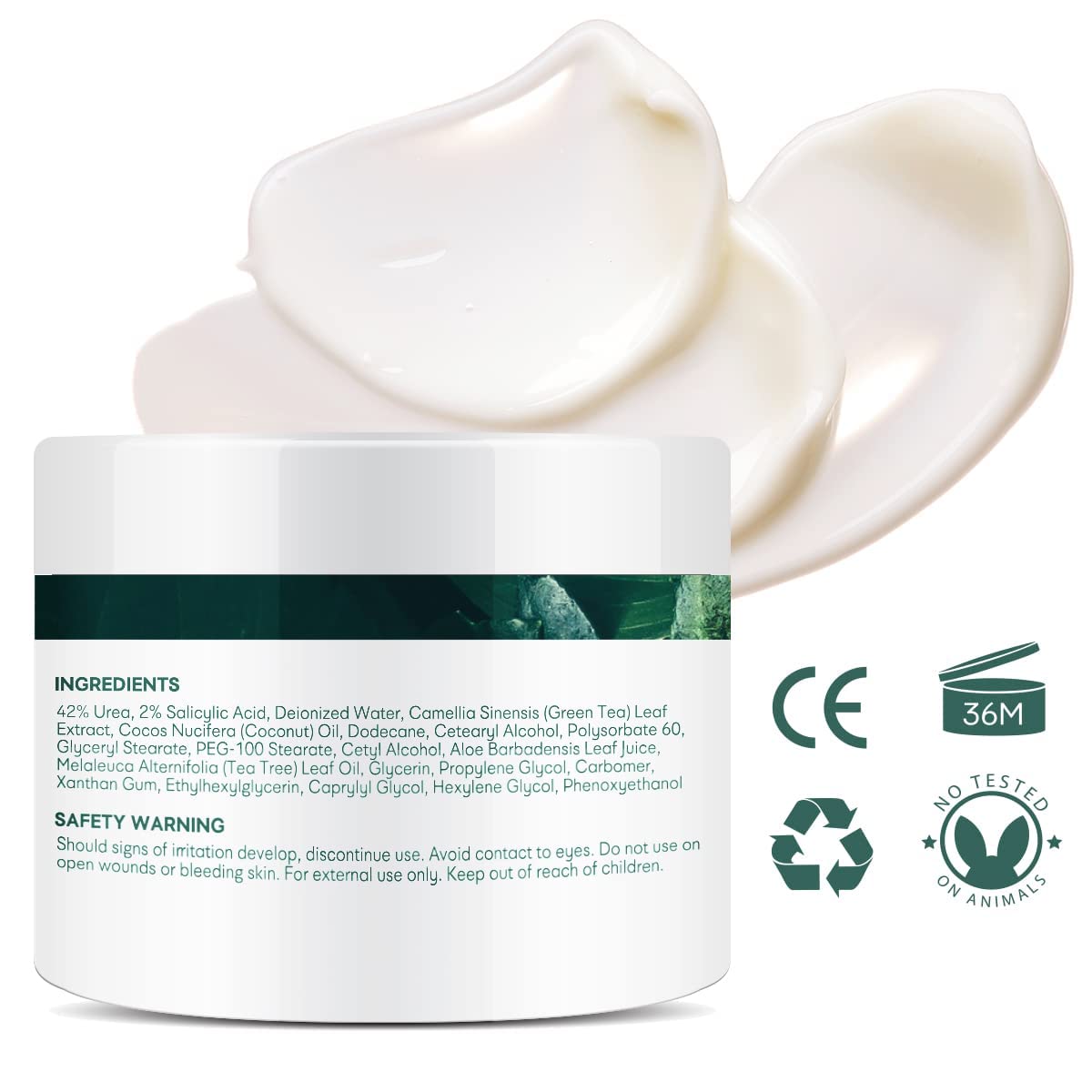 Urea 42% Foot Cream for Dry Cracked Heels - Salicylic Acid Callus Remover & Nail Repair (5.29 Oz) - Intensive Moisturizing Foot Lotion for Cracked Heel Repair - Perfect for Pedicures & At-Home Foot Care