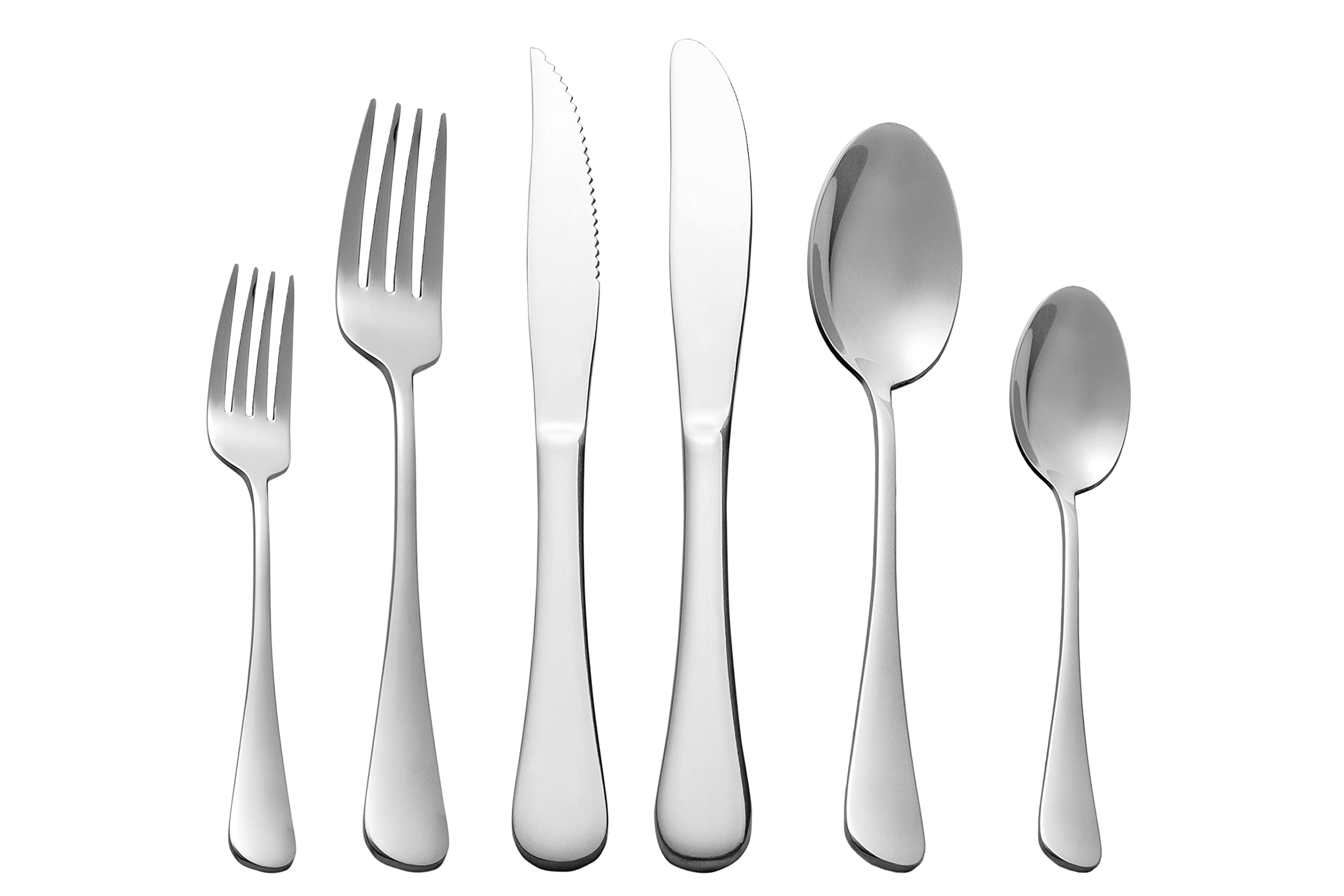 24-Piece Stainless Steel Flatware Set with Titanium Plating - Elegant Silverware Cutlery Set for 4 - Dishwasher Safe Kitchen Utensils - Perfect for Dinner Parties, Holidays & Everyday Dining