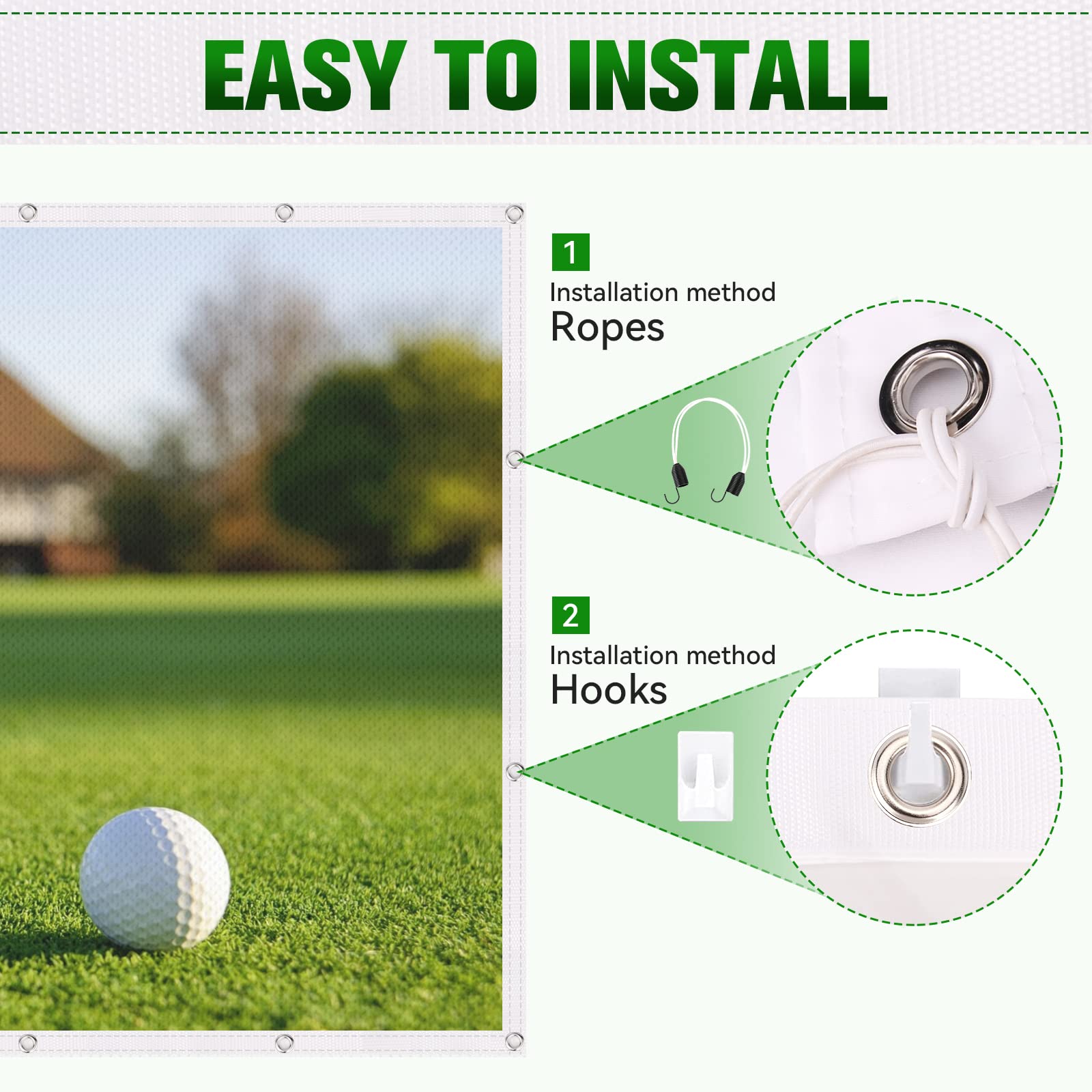 Aikeec 7mm Thickened Golf Simulator Impact Screen - Ultra Clear 10ft Indoor Golf Training Screen with 32 Grommets (5 Size Options) for Home, Garage & Backyard Practice | Perfect for Swing Analysis & Virtual Golf Games