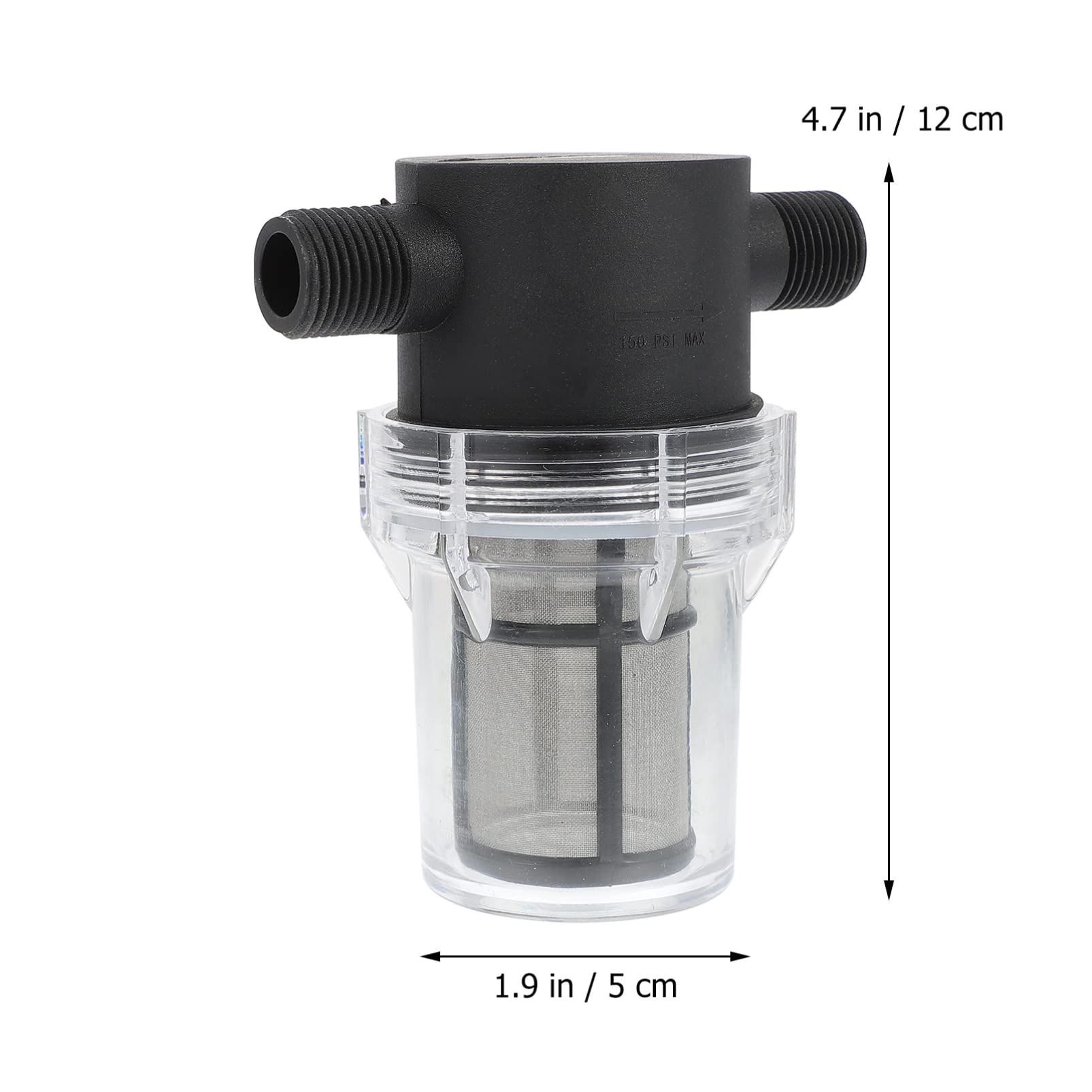 1Pc Black Water Hose Filter - Pre-Filter Mesh Strainer for Water Pump & Cleaner | Outdoor Gardening, Car Washing & Home Use