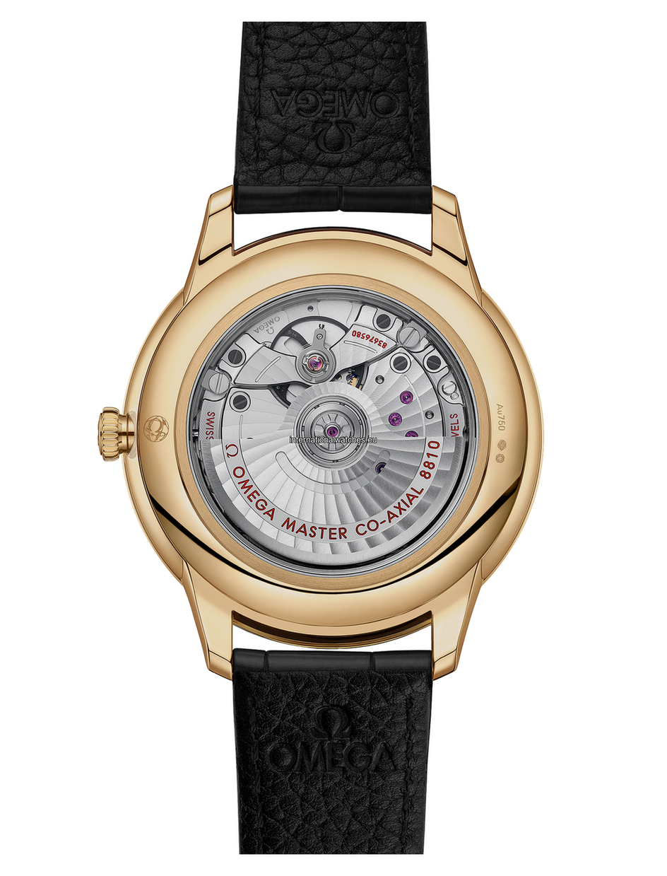 Omega De Ville Prestige 41mm Men's Watch - 18K Yellow Gold Case with Genuine Leather Strap 434.53.41.21.10.001 | Luxury Dress Watch for Business & Formal Occasions