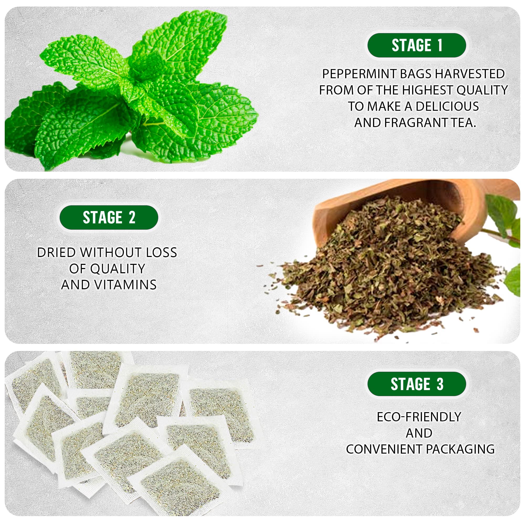 Peppermint Tea Bags for Digestion - 200 Count Herbal Tea Bags | Caffeine-Free Mint Tea with Natural Aroma | Soothes Stomach Discomfort & Promotes Relaxation | Perfect for After Meals, Stress Relief & Bedtime Wellness