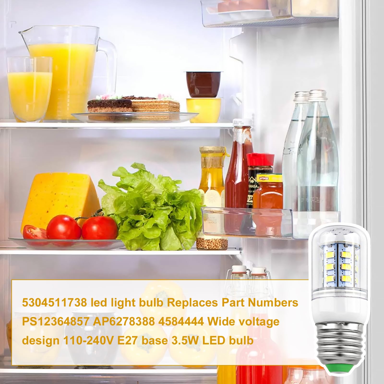 Electrolux Kenmore Frigidaire Refrigerator Light Bulb Replacement - 3.5W D34L Kei Bulb (2 Pack) 110V-130V AC - Compatible with PS12364857 & AP6278388 - Perfect for Kitchen Appliances and Home Refrigeration