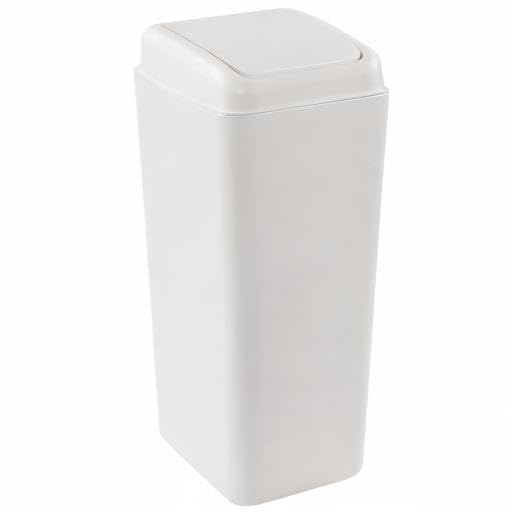 3.5 Gallon Plastic Trash Can with Swing Top Lid - Odor-Proof Small Waste Bin for Bathroom, Office, Kitchen & Bedroom - Space-Saving Step-On Garbage Can with Leak-Proof Design