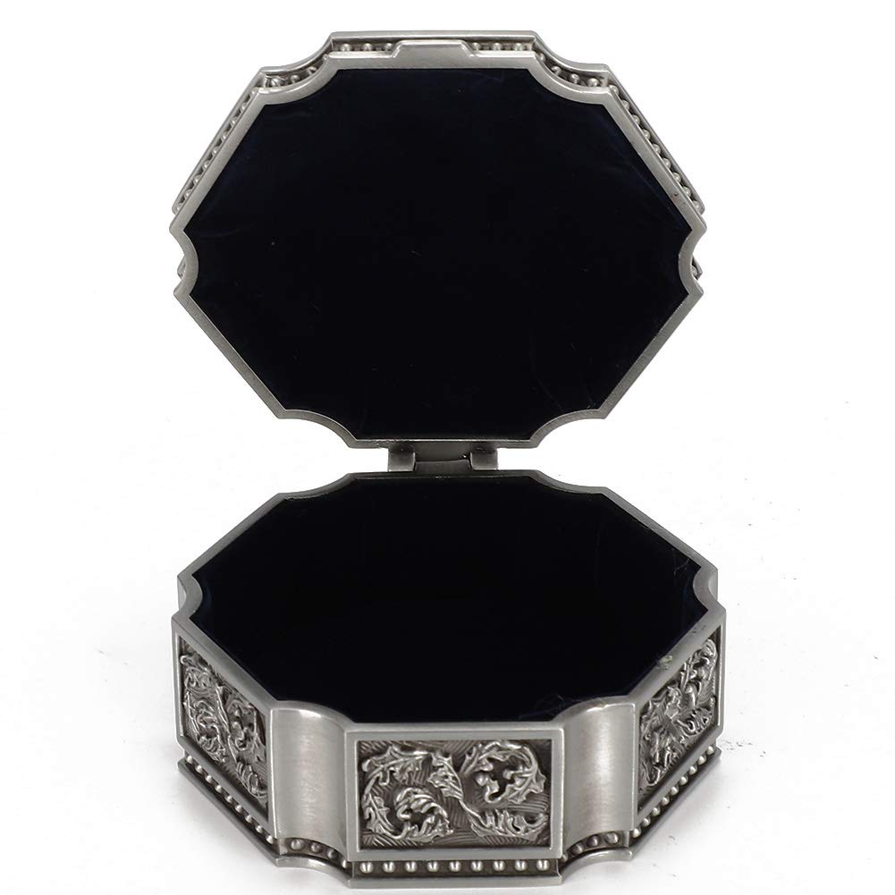 Stylish Alloy Jewelry Storage Box - Premium Jewelry Organizer with Decorative Embossed Design for Earrings, Necklaces & Small Accessories | Perfect for Travel, Home Decor & Gift Giving