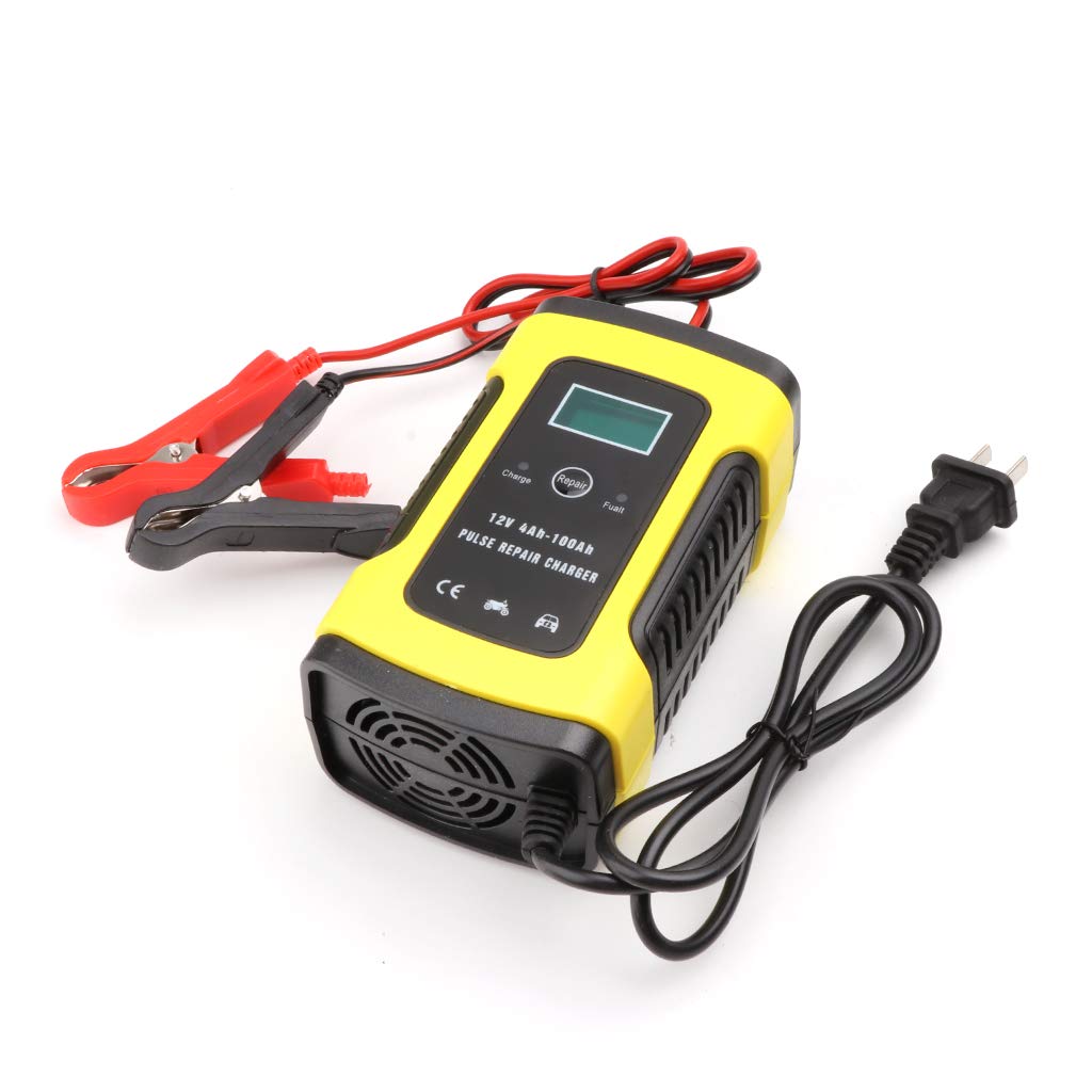 Autone 12V 6A LCD Display Smart Battery Charger for Lead-Acid Batteries - Car, Motorcycle, Boat, RV & Power Storage Maintenance - Perfect for Home Garage, Roadside Emergencies & Long-Term Battery Care
