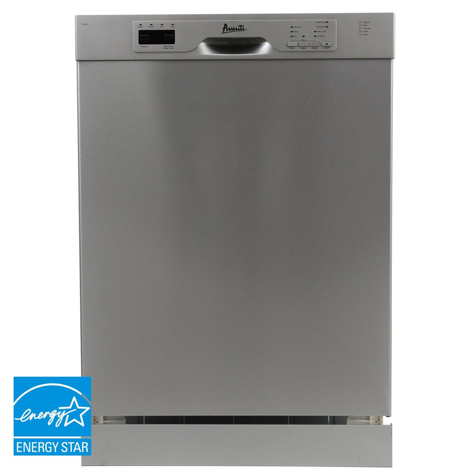 Avanti DWF24V3S 24 Inch Built-In Dishwasher - Energy Star Certified, Ultra Quiet Operation, Stainless Steel Interior - Perfect for Modern Kitchens and Small Spaces
