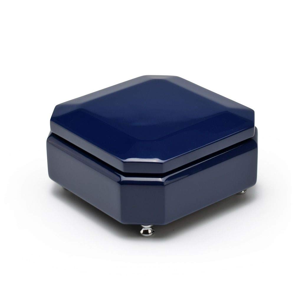 18 Note Midnight Blue Musical Jewelry Box with Silver Hardware - Plays Auld Lang Syne & Other Classic Melodies - Perfect Gift for Birthdays, Anniversaries & Special Occasions